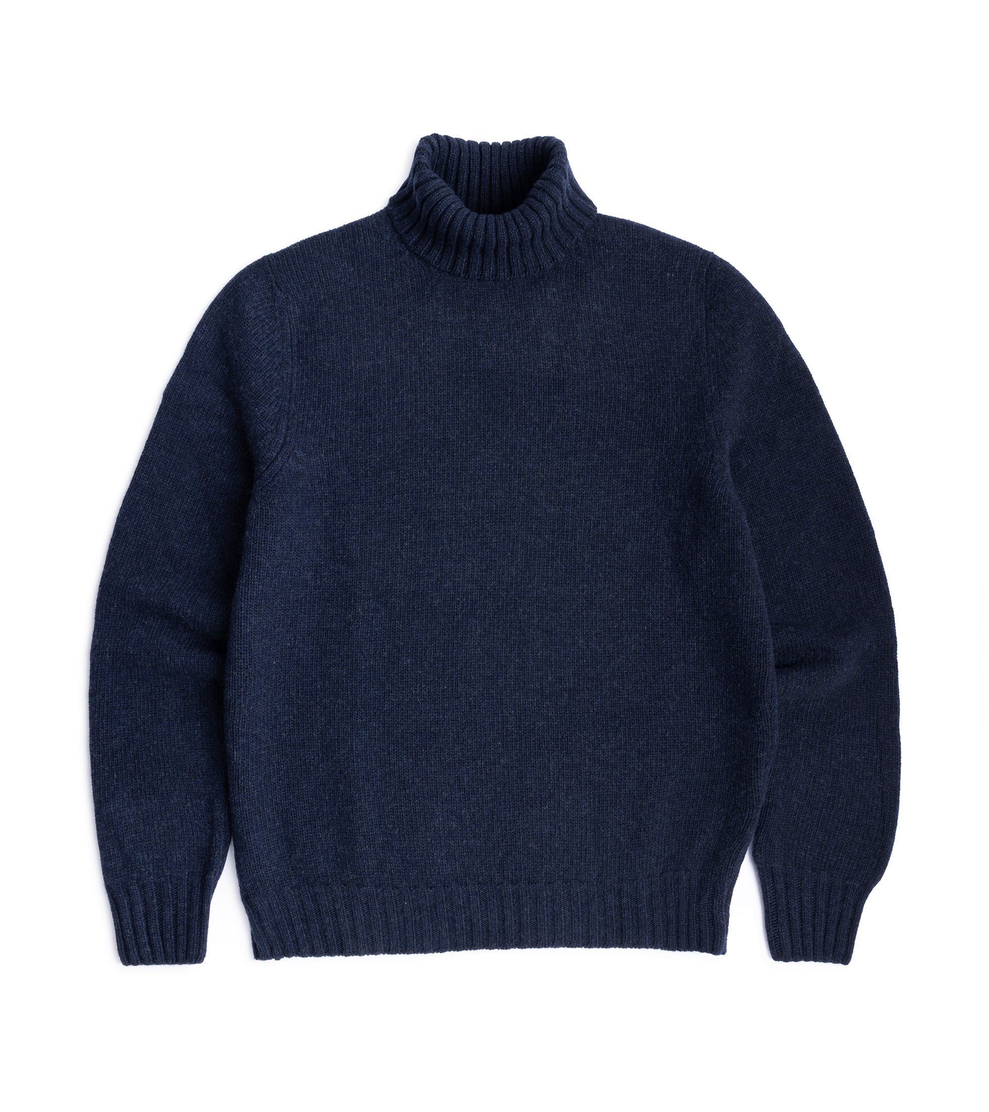 Mens navy cashmere roll neck jumper from Fedeli