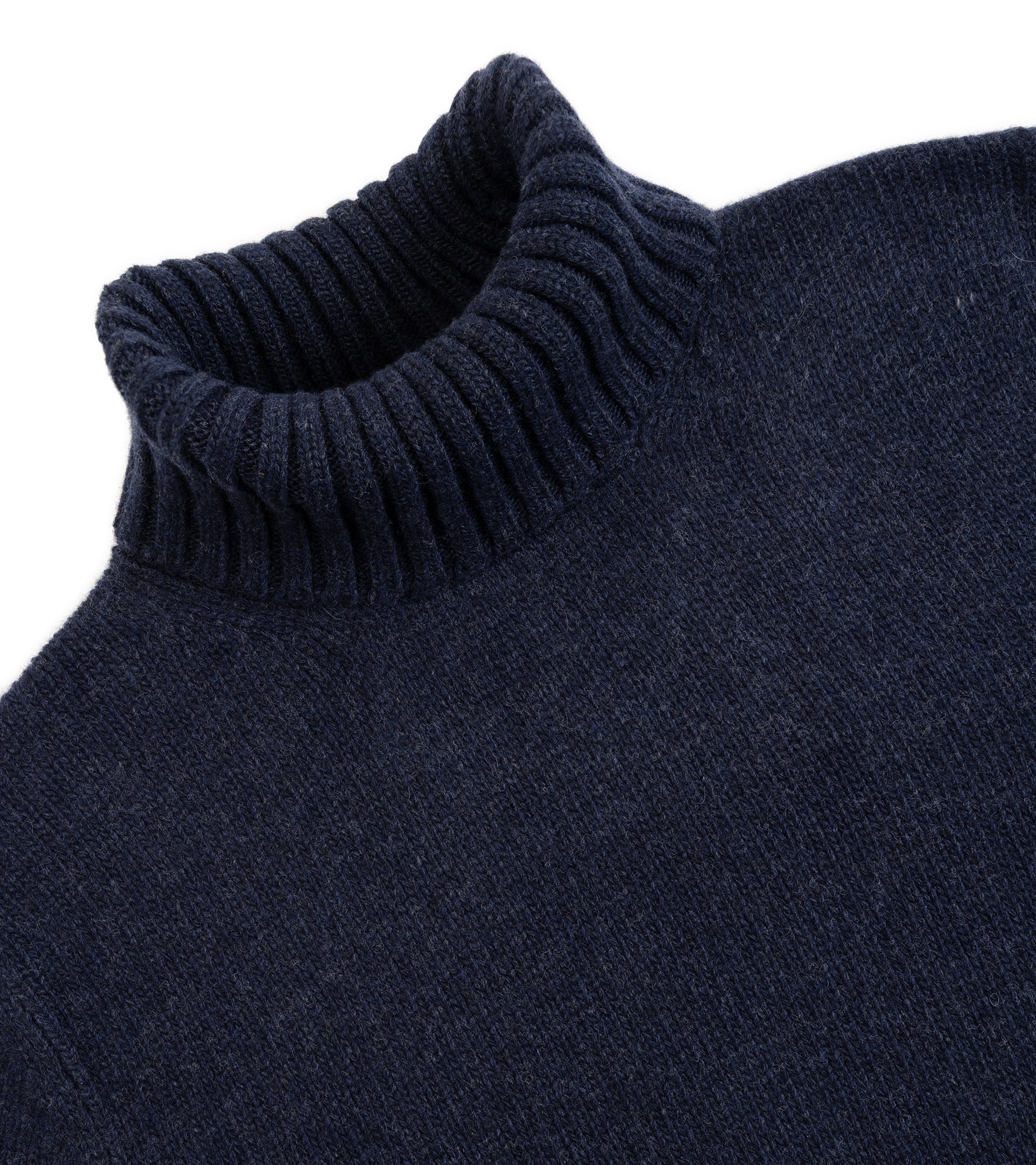Navy cashmere wool roll neck jumper