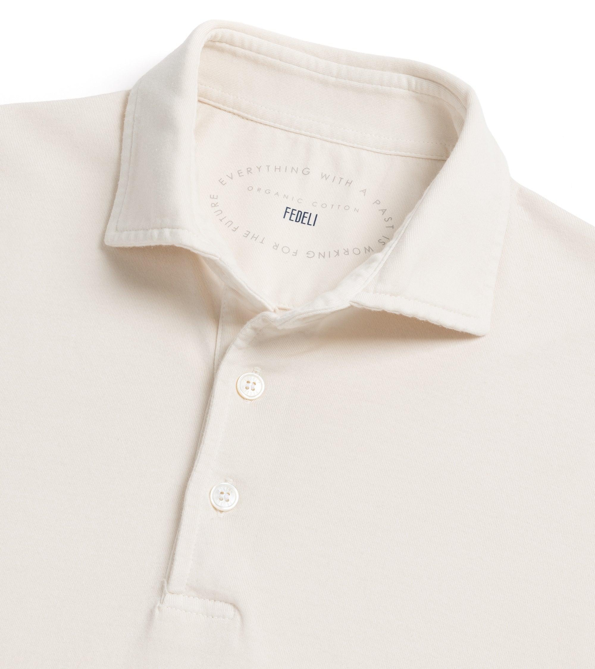 Fedeli Zero Giza Organic Cotton Short Sleeve Polo Shirt: Linen