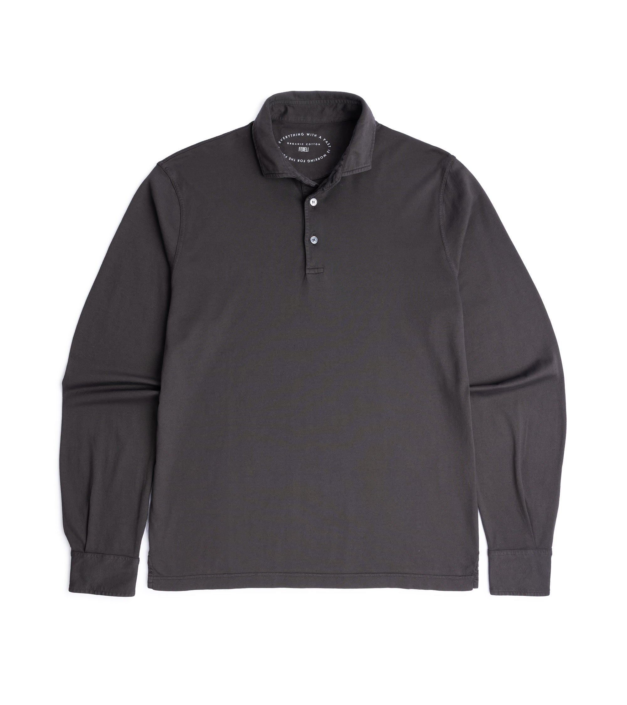 Fedeli Zero Cotton Jersey Long Sleeve Polo Shirt