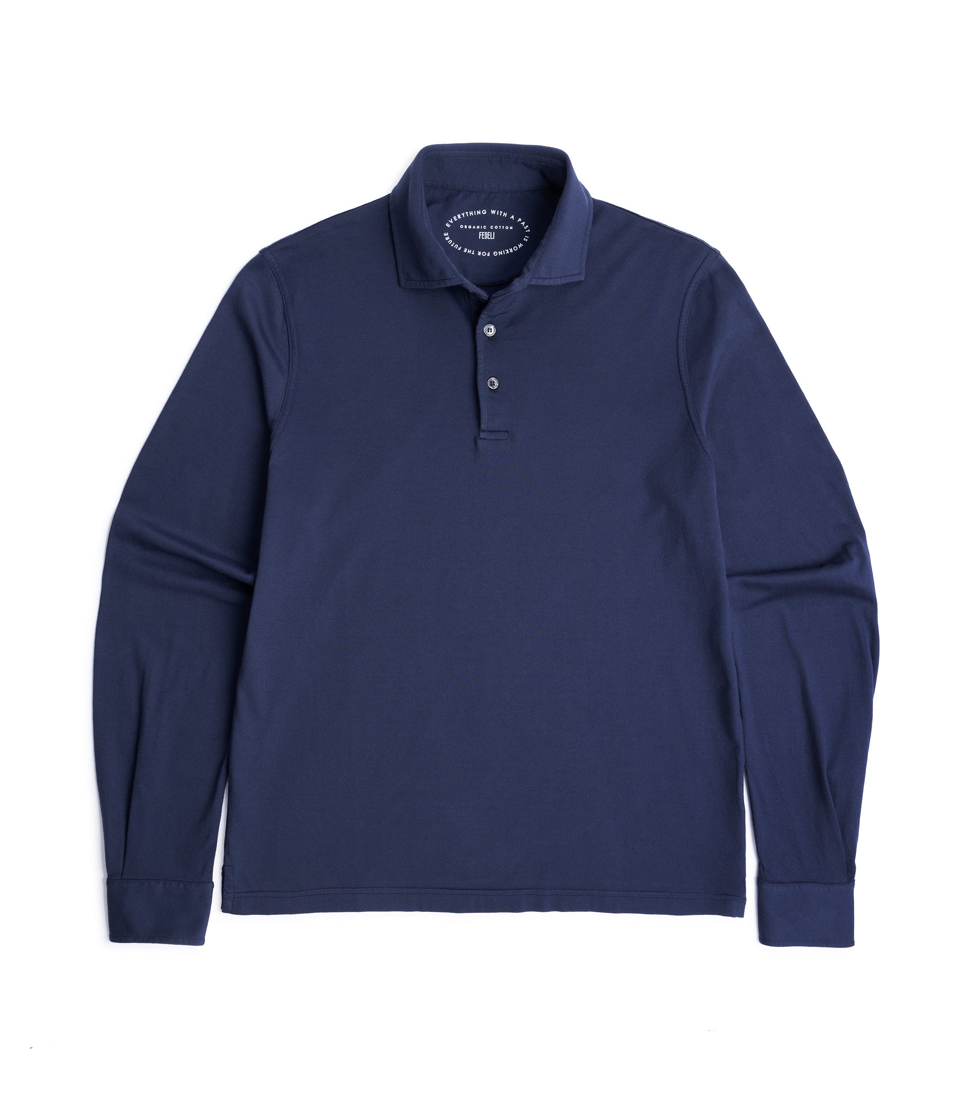 Fedeli Zero Cotton Jersey Long Sleeve Polo Shirt