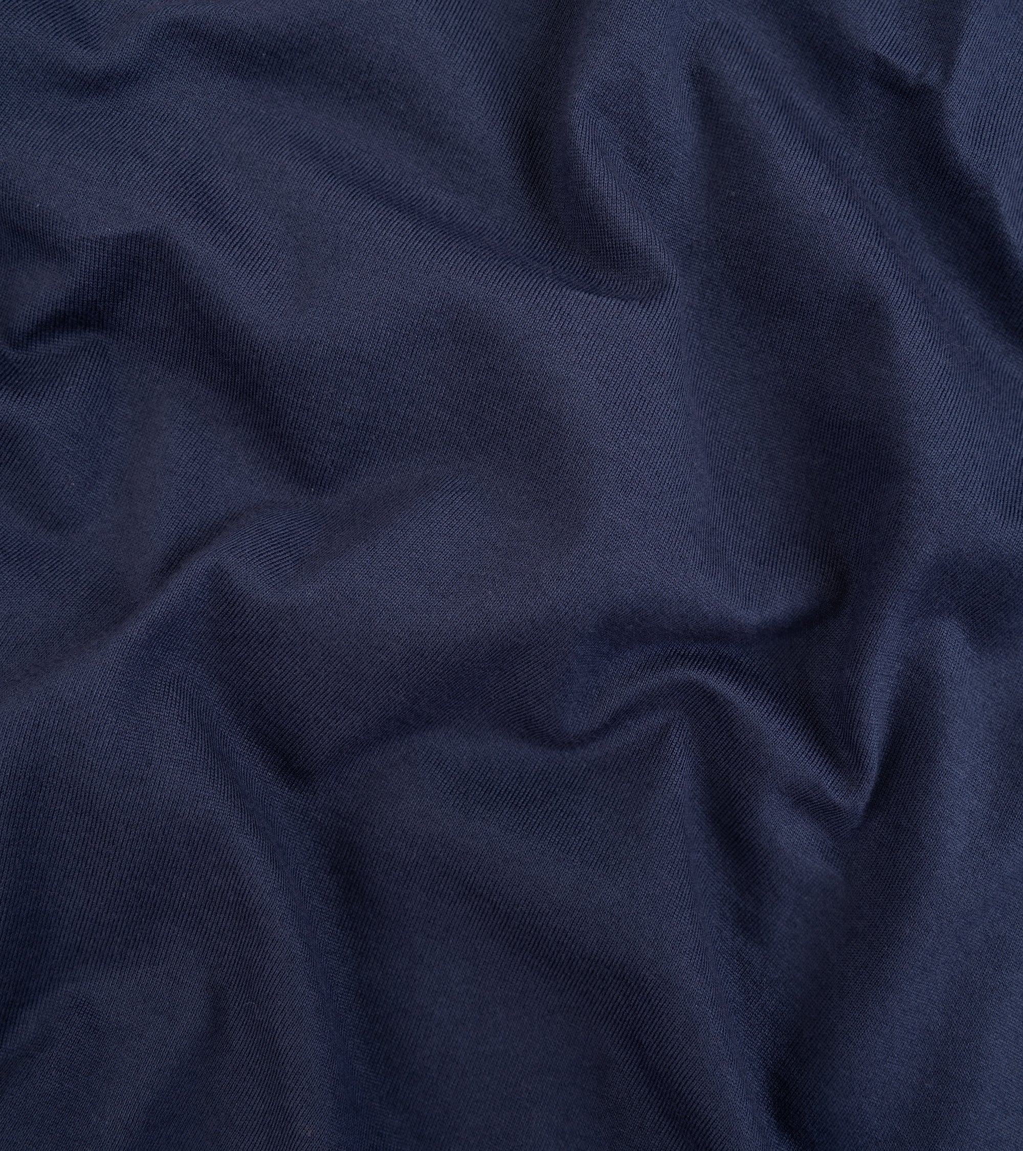 Fedeli Zero Cotton Jersey Long Sleeve Polo Shirt: Midnight Blue