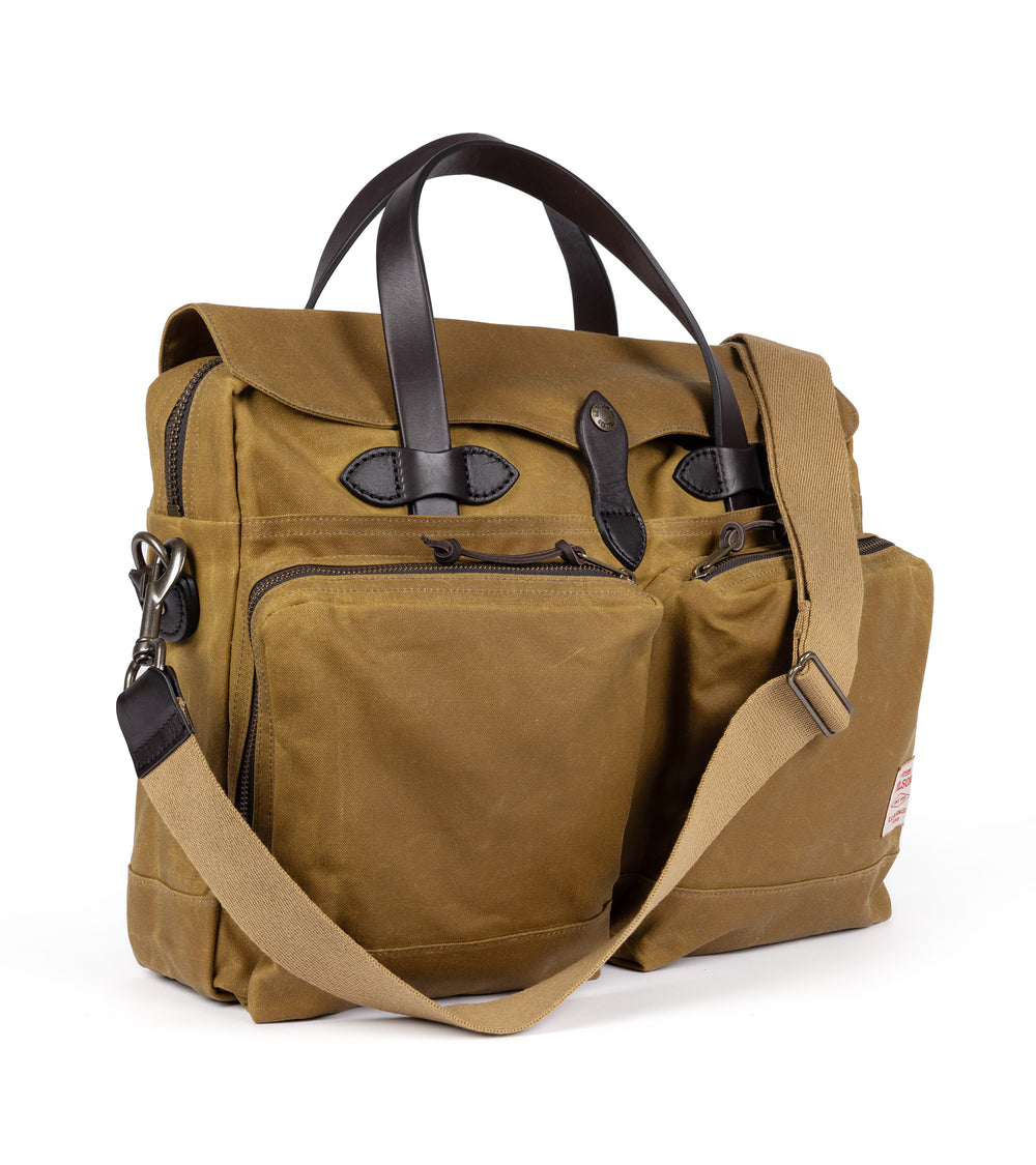 Filson 24hr Tincloth Briefcase: Tan