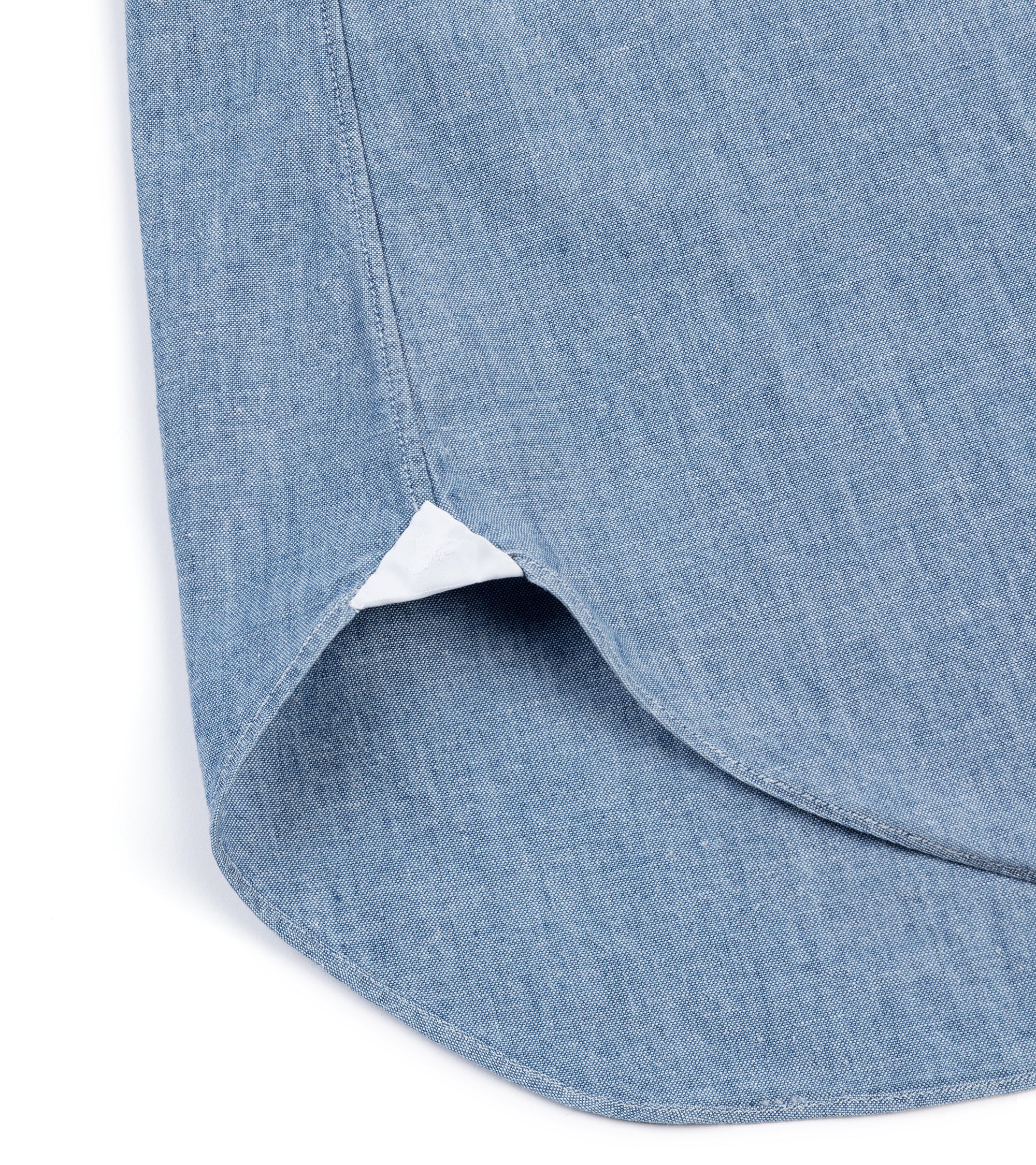 Finamore Gaeta Classic Cotton Luigi Sport Shirt: Chambray