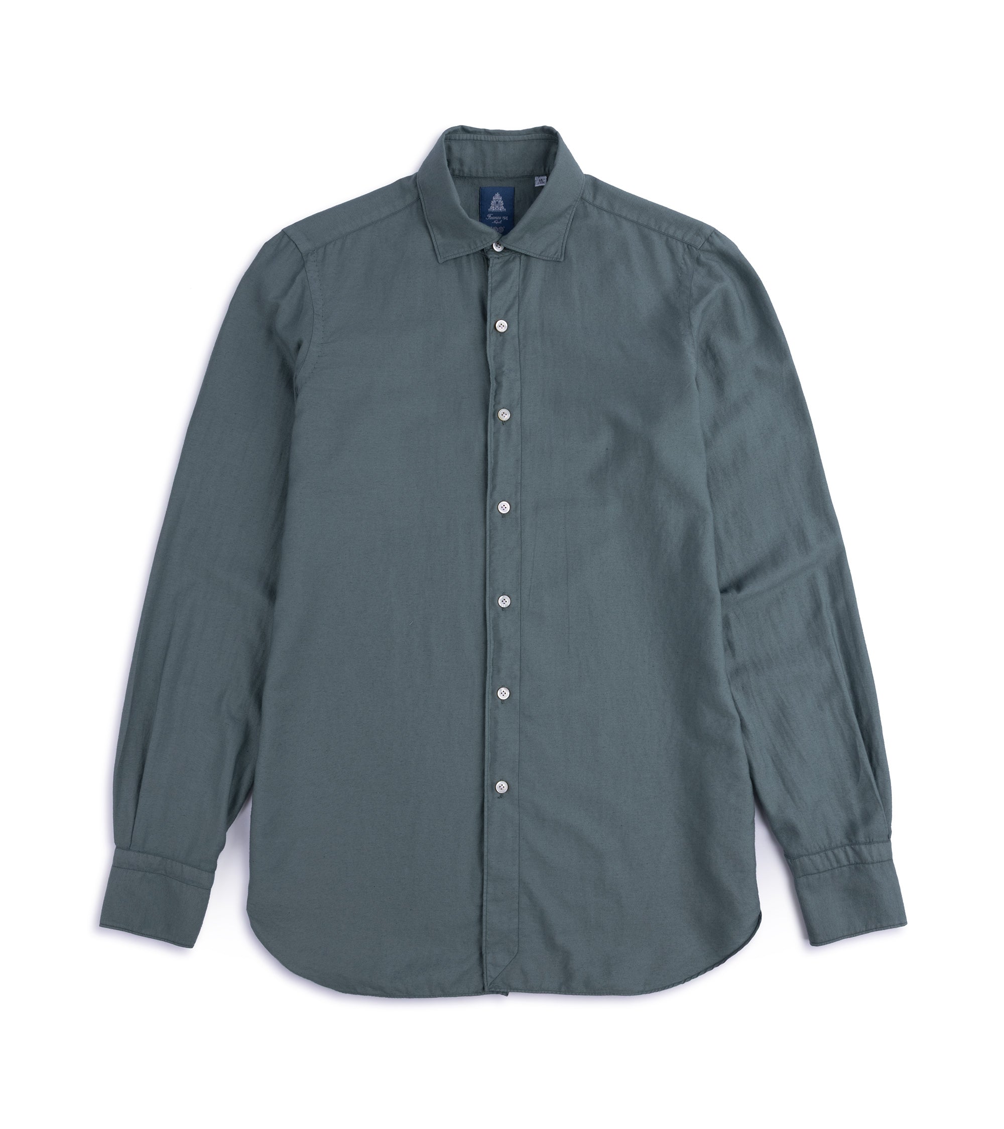 Finamore Gaeta Cotton Cashmere Luigi Carlo Riva Shirt: Olive