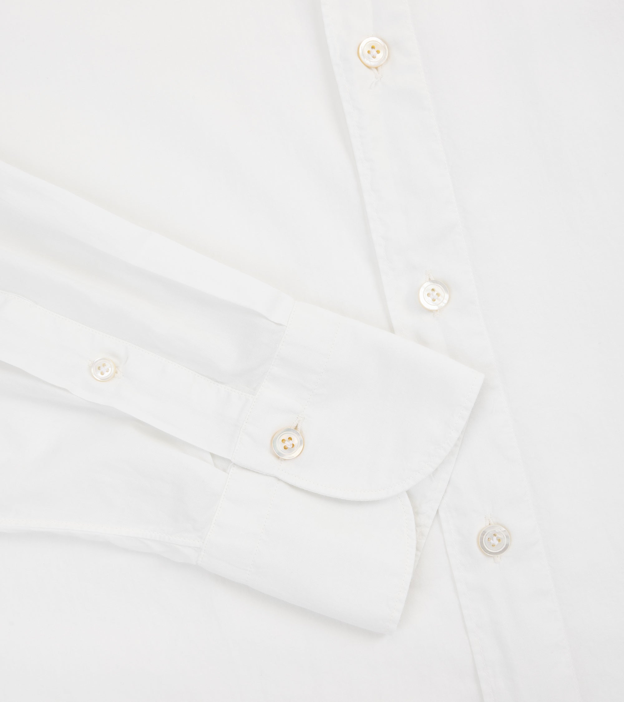Finamore Gaeta Superlight Cotton Luigi Sport Shirt: Chalk