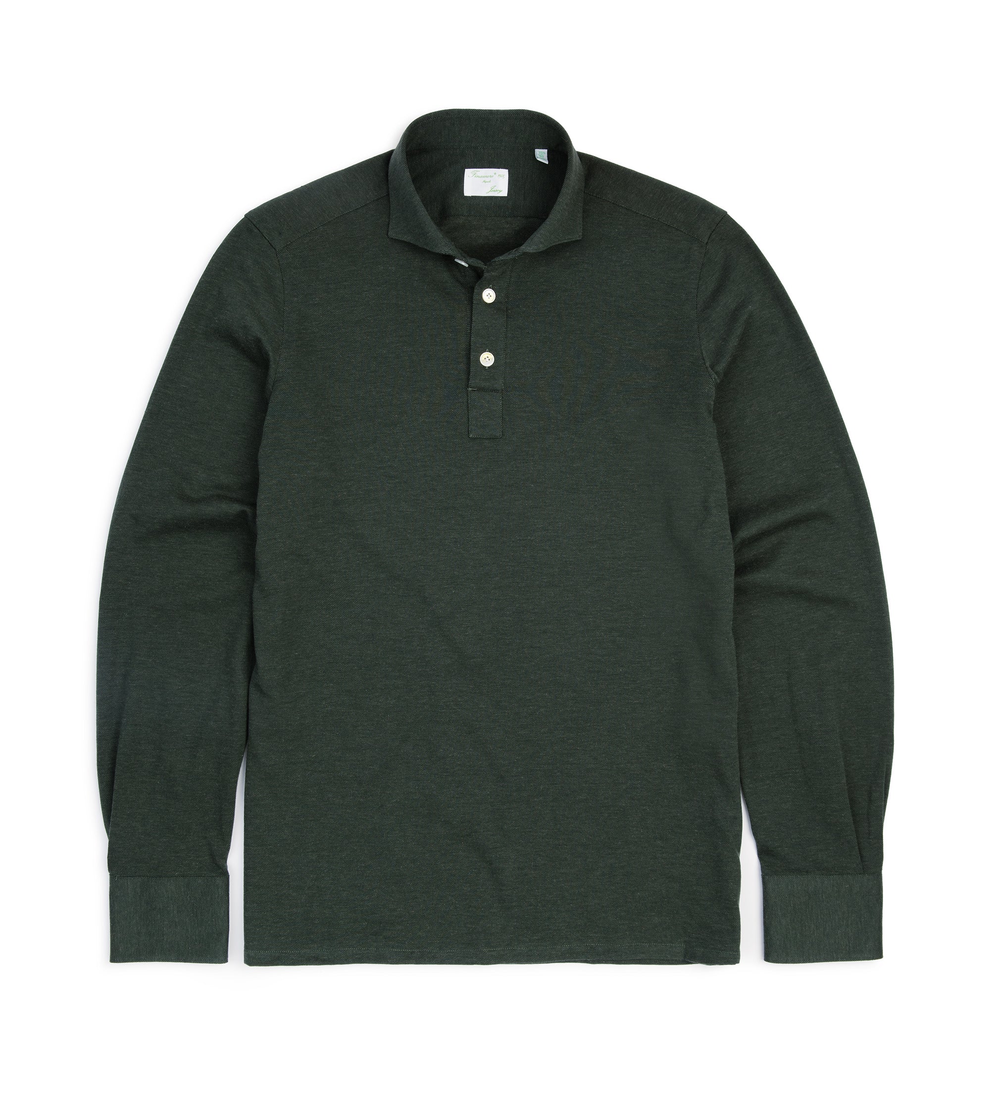 Finamore Orlando Cotton Cashmere Polo Shirt: Dark Green – Trunk Clothiers | Poloshirts
