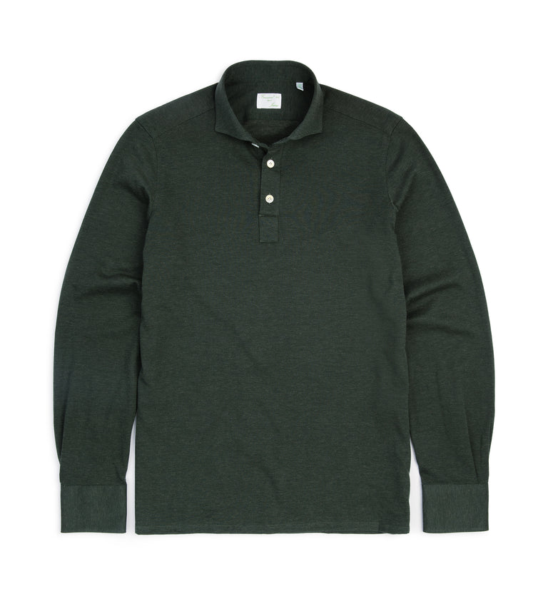 Orlando Dark Finamore Trunk Green Cotton Clothiers Shirt: Cashmere Polo –