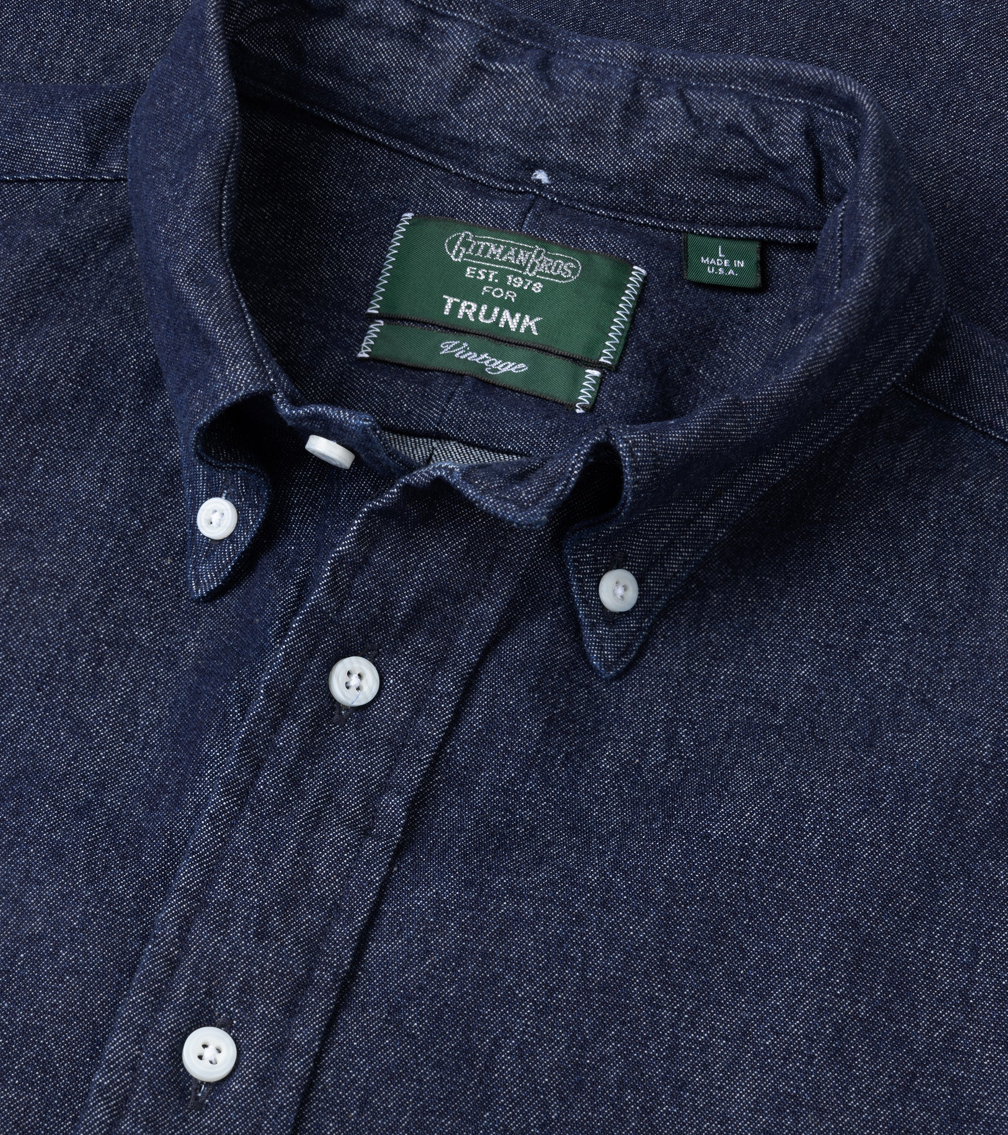 Gitman Vintage Denim Work Shirt: Dark Blue