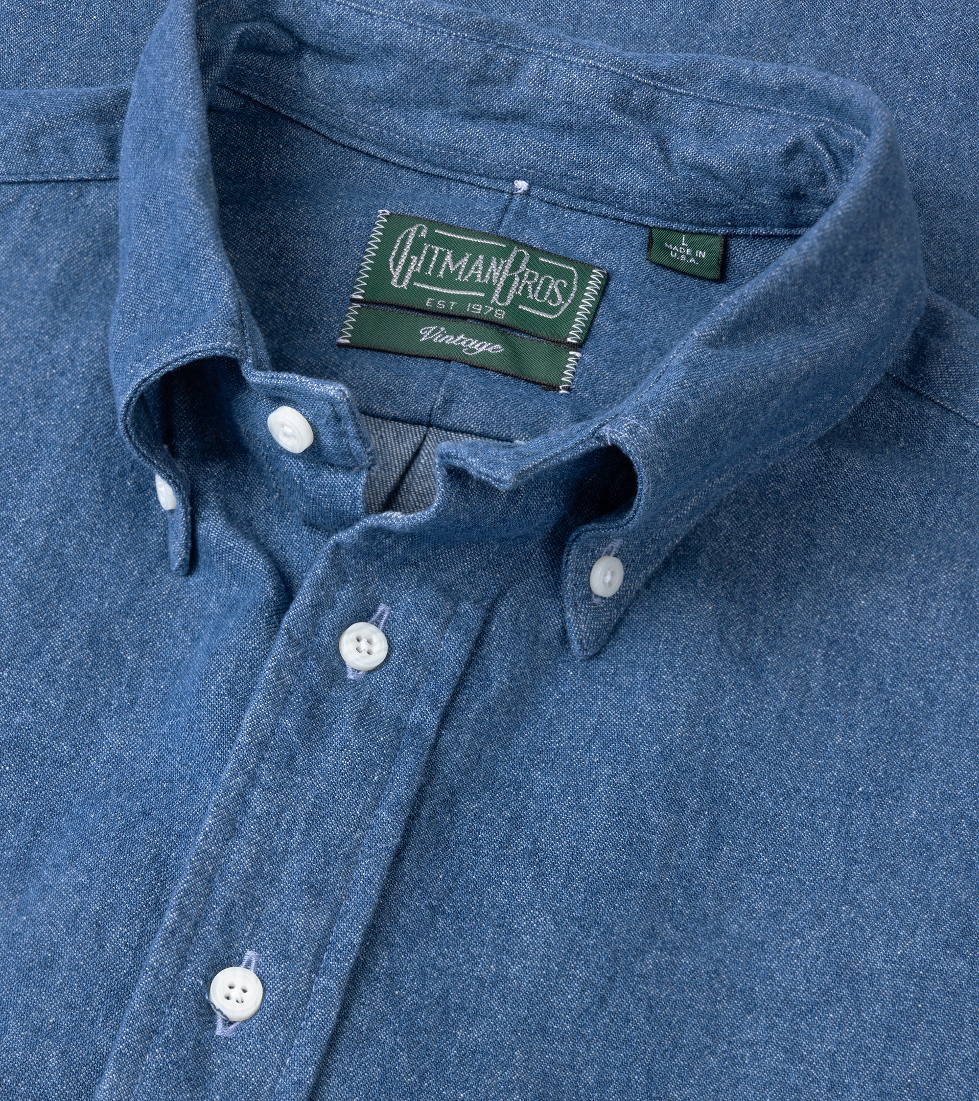 Gitman Vintage Denim Work Shirt: Light Blue