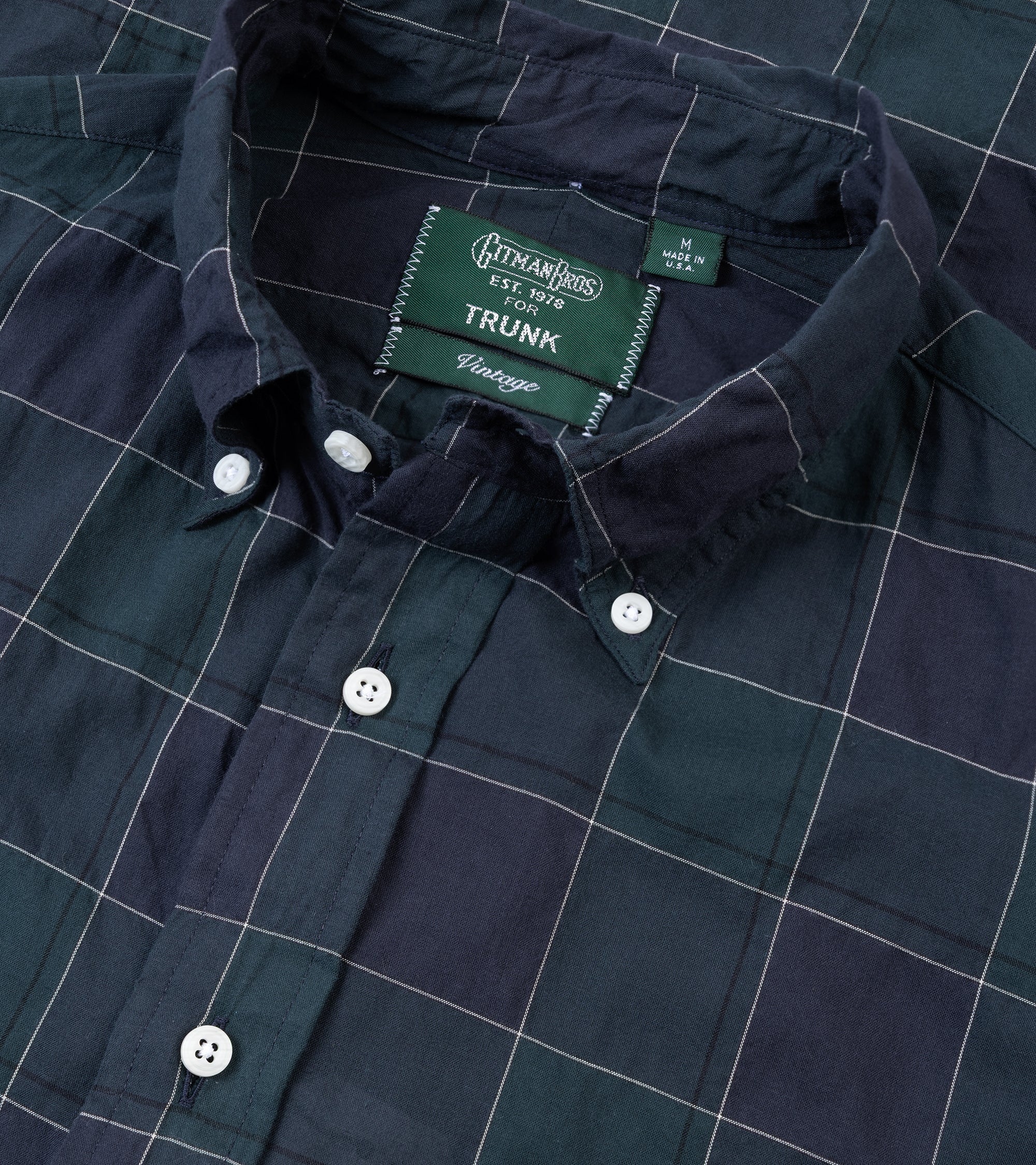 Gitman Vintage Japanese Cotton Check Button Down Shirt: Navy