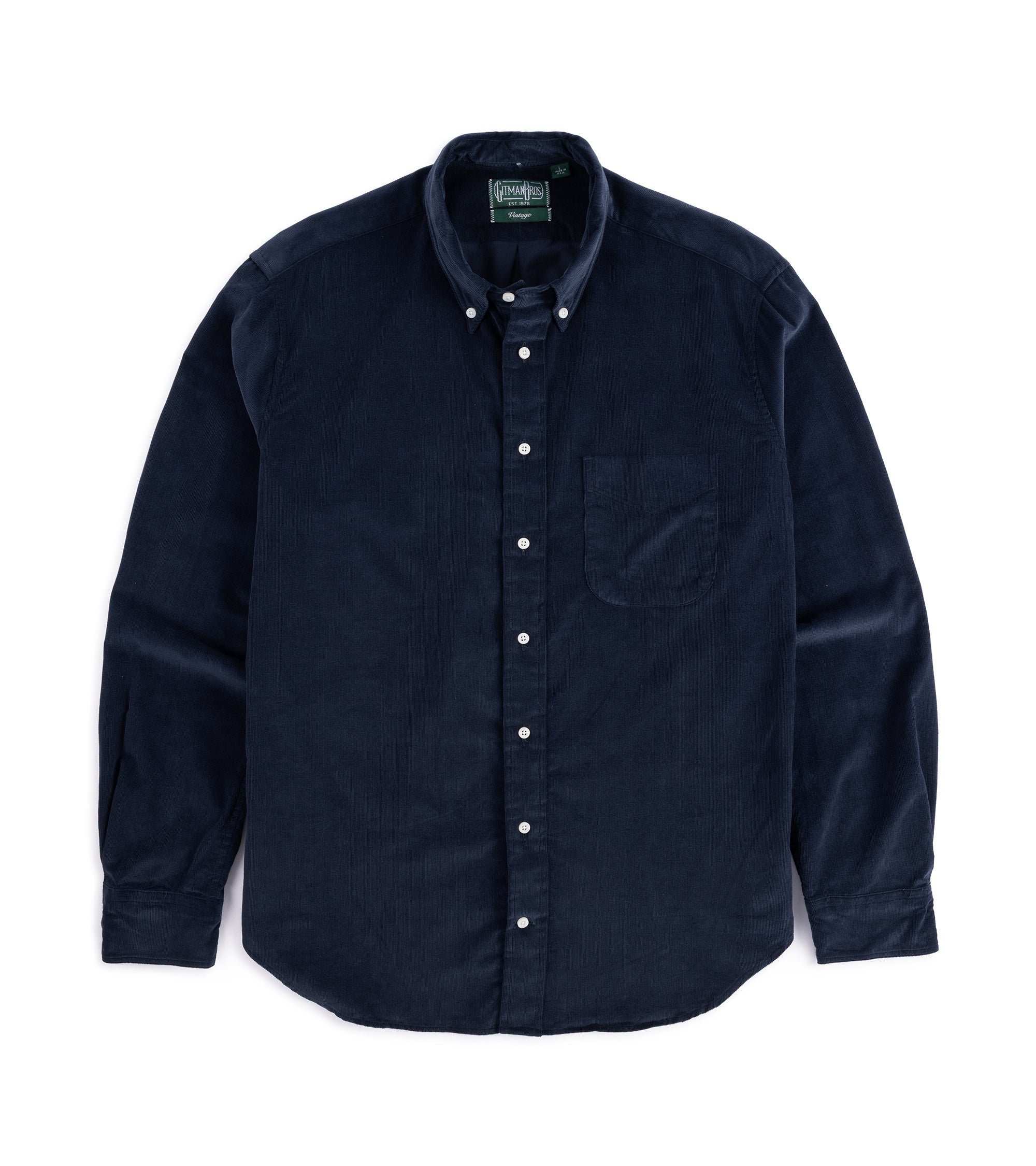 Gitman Vintage Thin Wale Corduroy Shirt: Navy