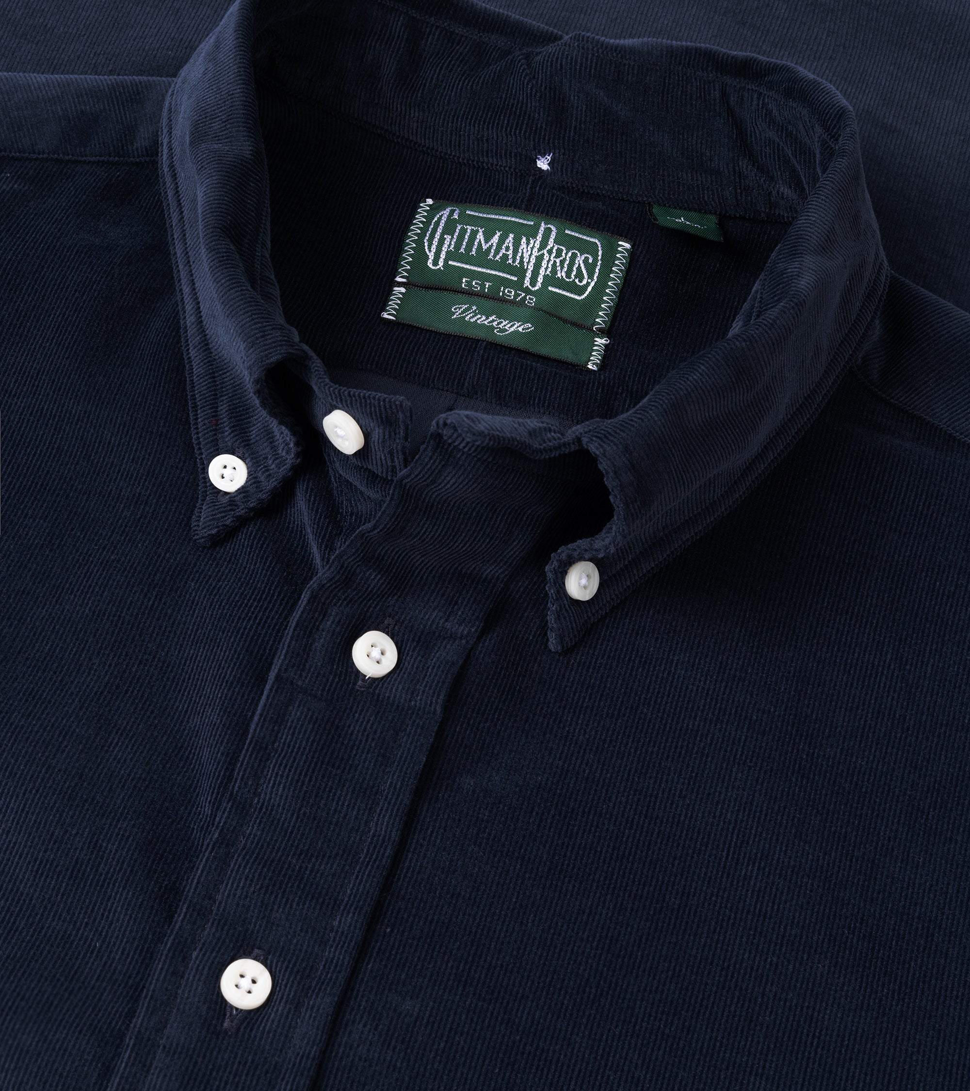 Gitman Vintage Thin Wale Corduroy Shirt: Navy