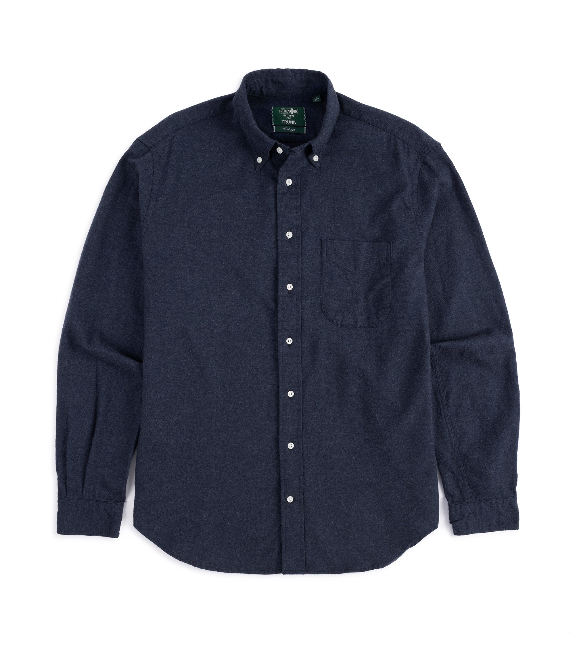 Gitman Vintage for Trunk Cotton Cashmere Flannel Shirt: Navy