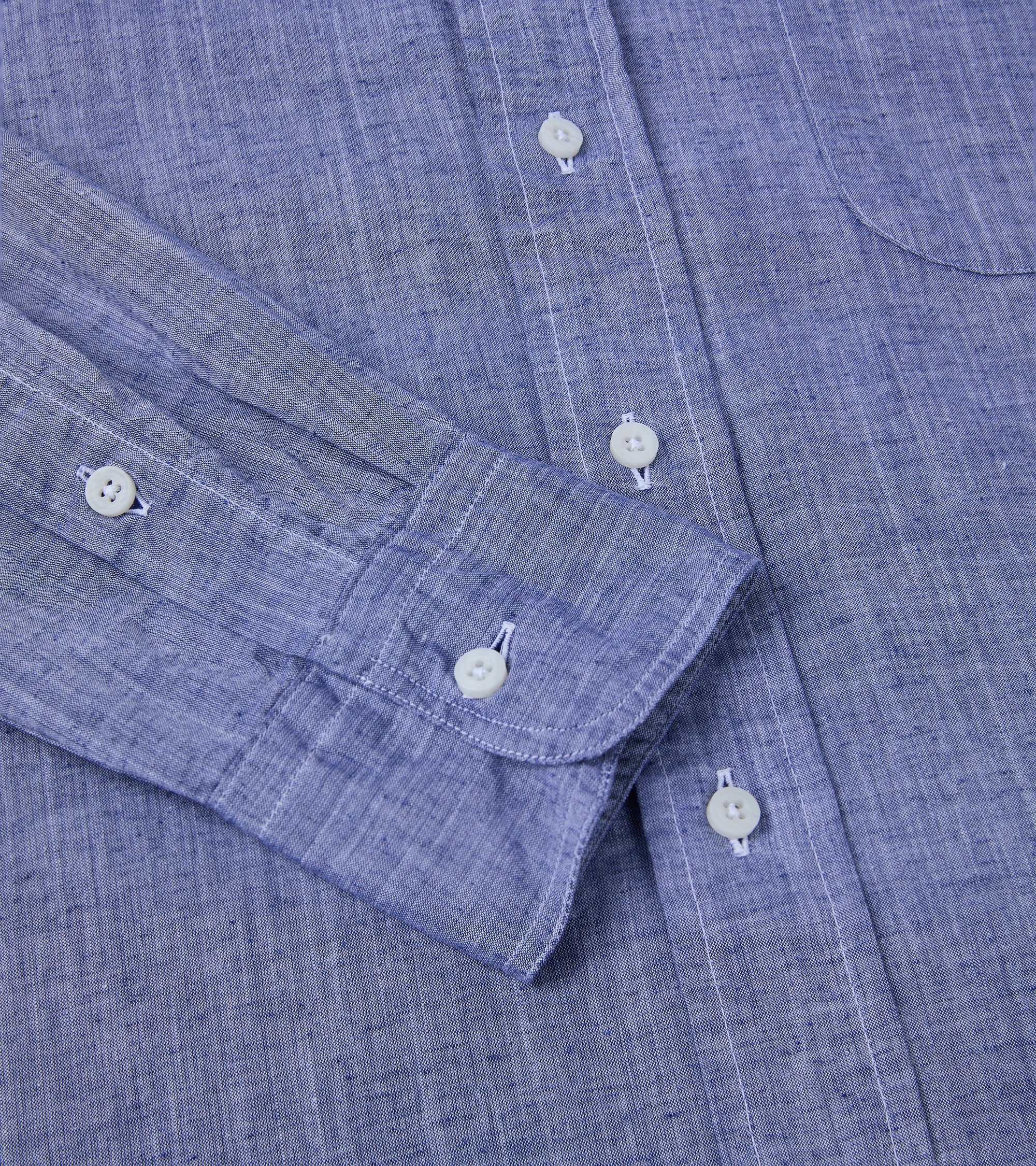 Gitman Vintage Japanese Cotton Linen Chambray Shirt: Blue