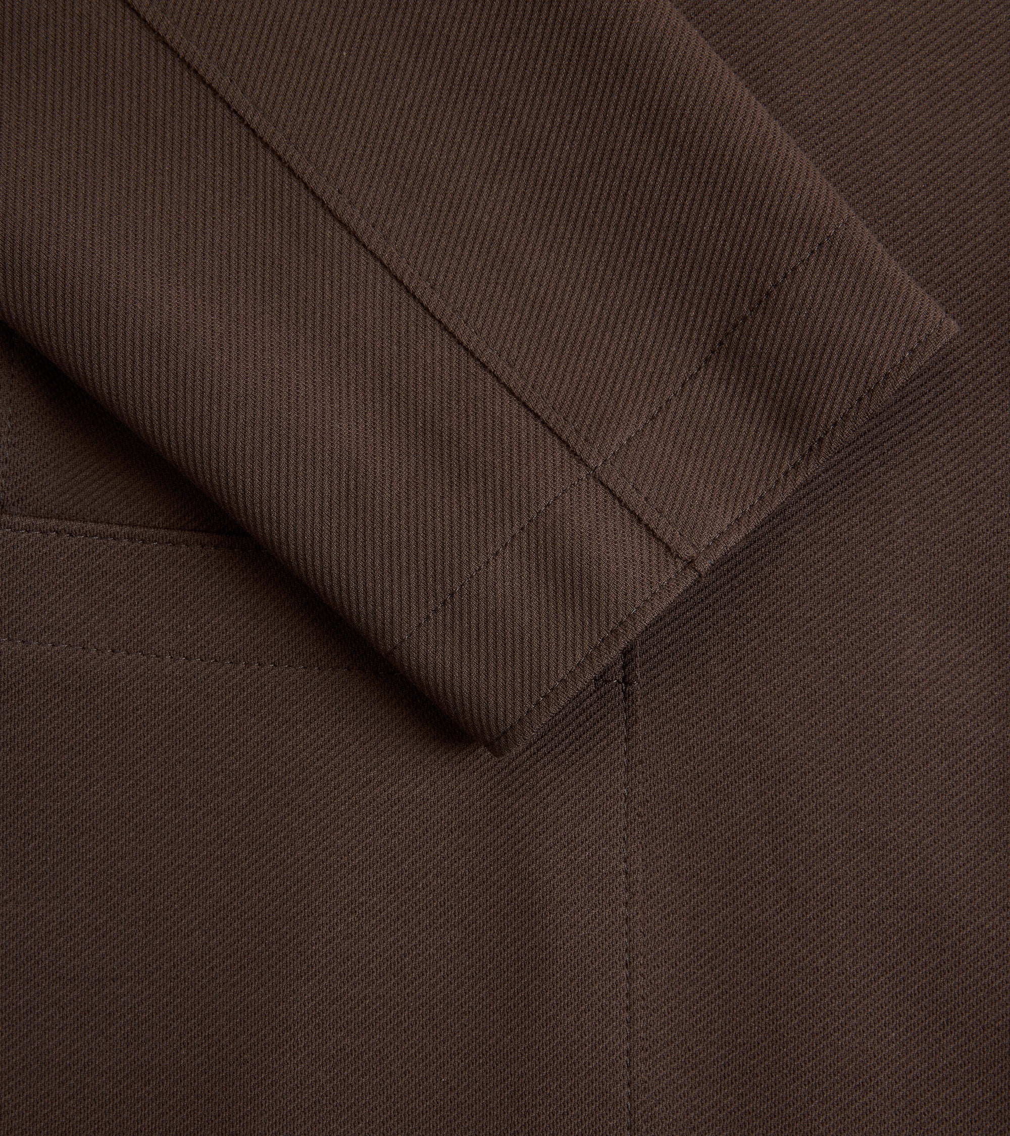 Harris Wharf Loro Piana Cotton Twill Nehru Jacket: Dark Brown