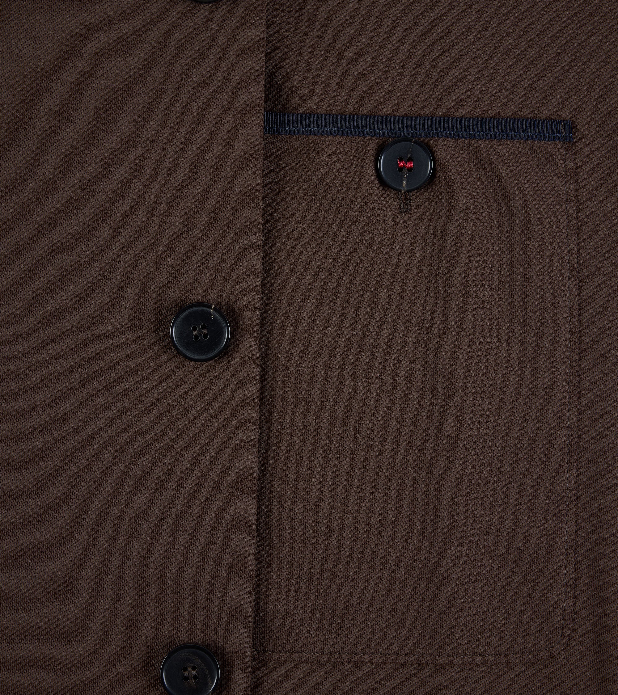Harris Wharf Loro Piana Cotton Twill Nehru Jacket: Dark Brown
