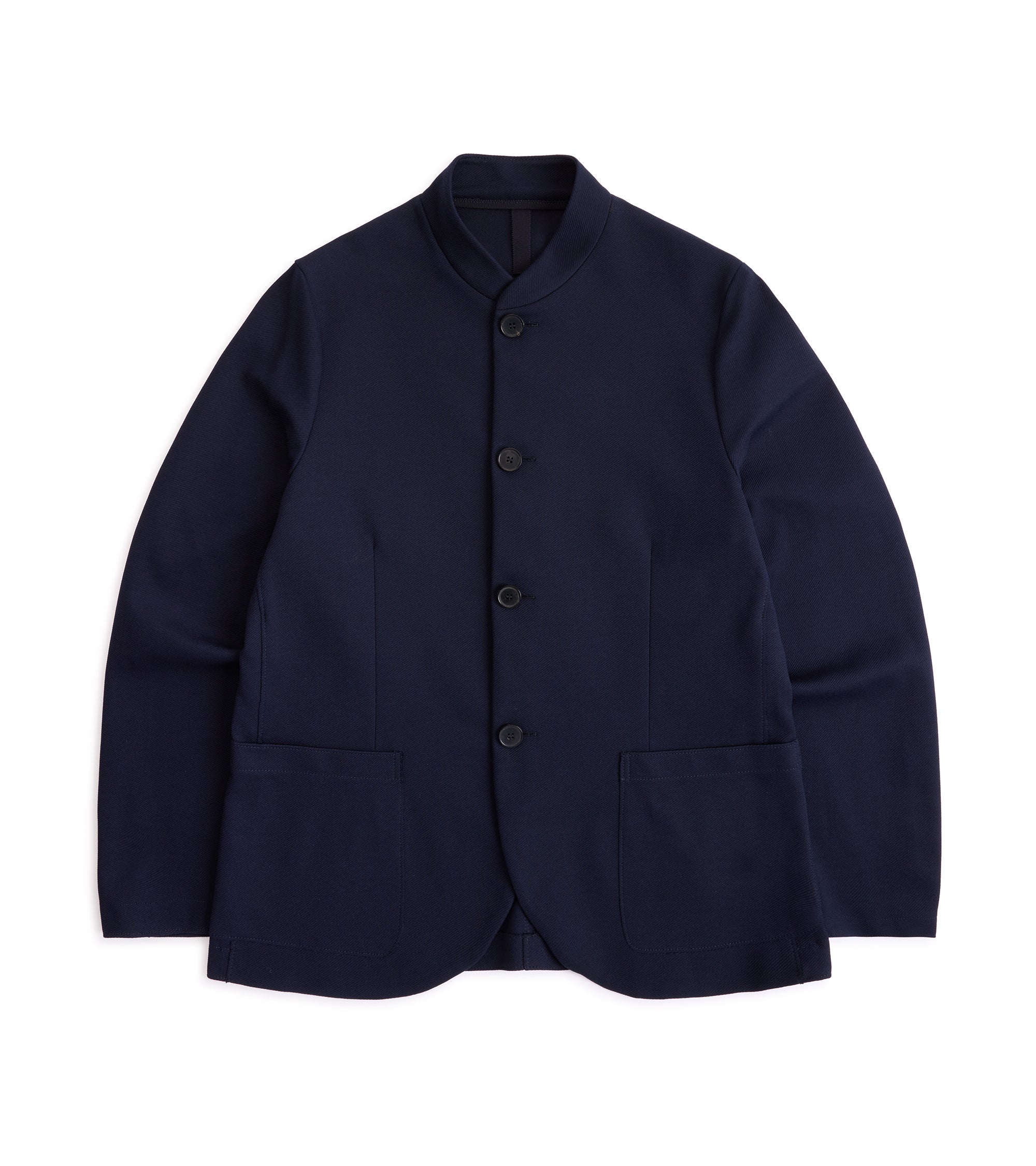 Harris Wharf Loro Piana Cotton Twill Nehru Jacket: Navy