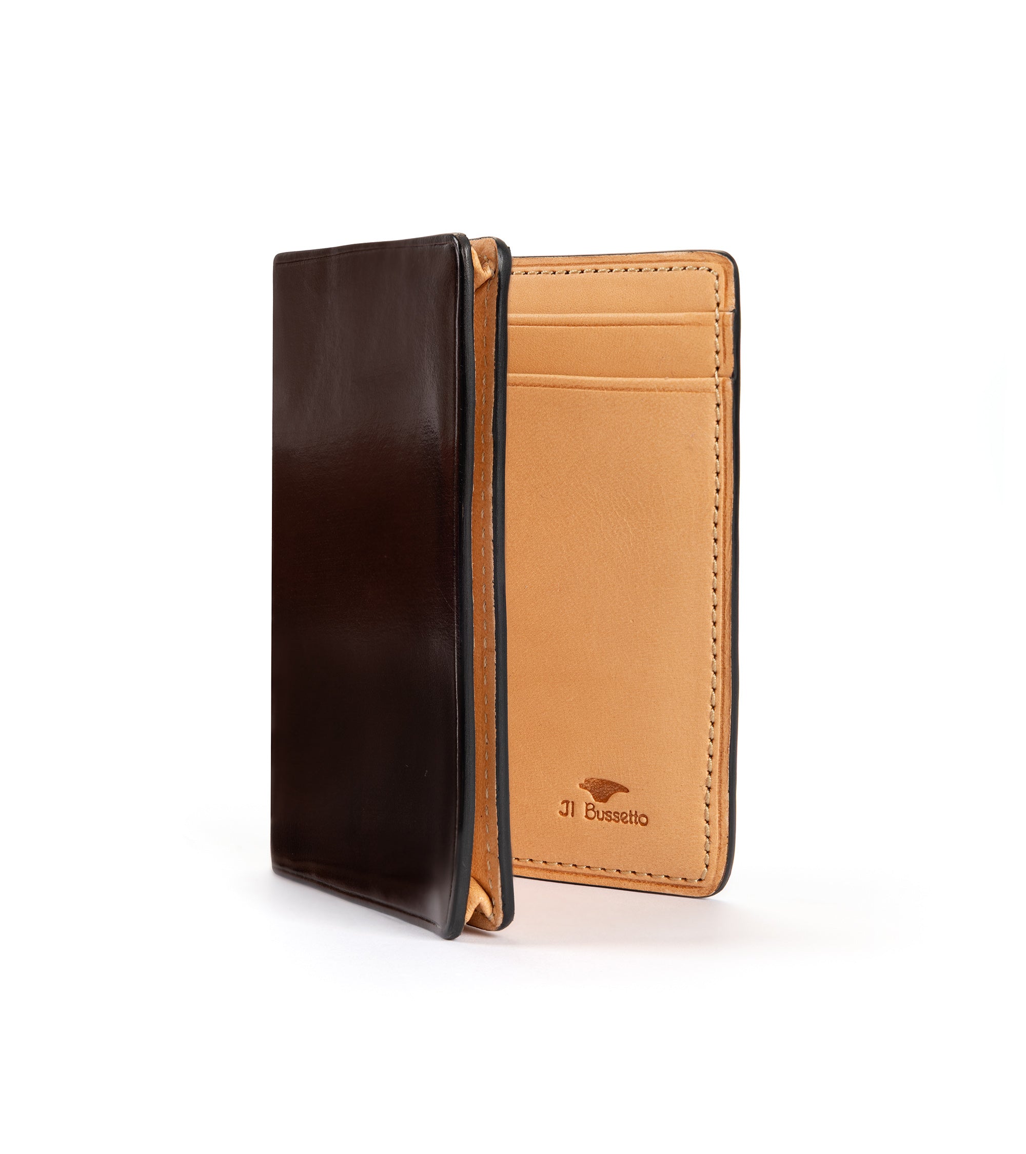 Il Bussetto Leather Business Card Holder: Dark Brown