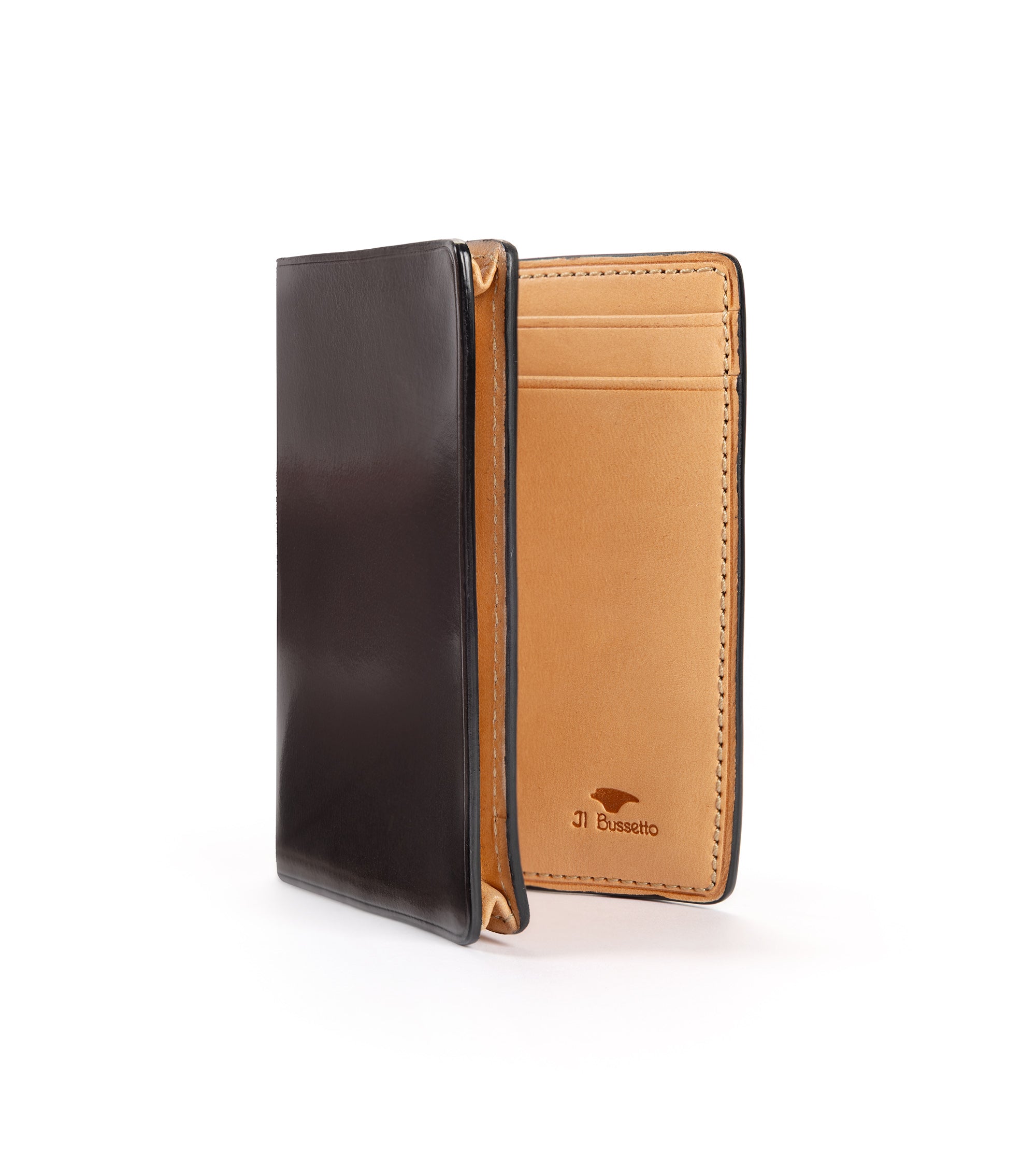 Il Bussetto Leather Business Card Holder: Grey