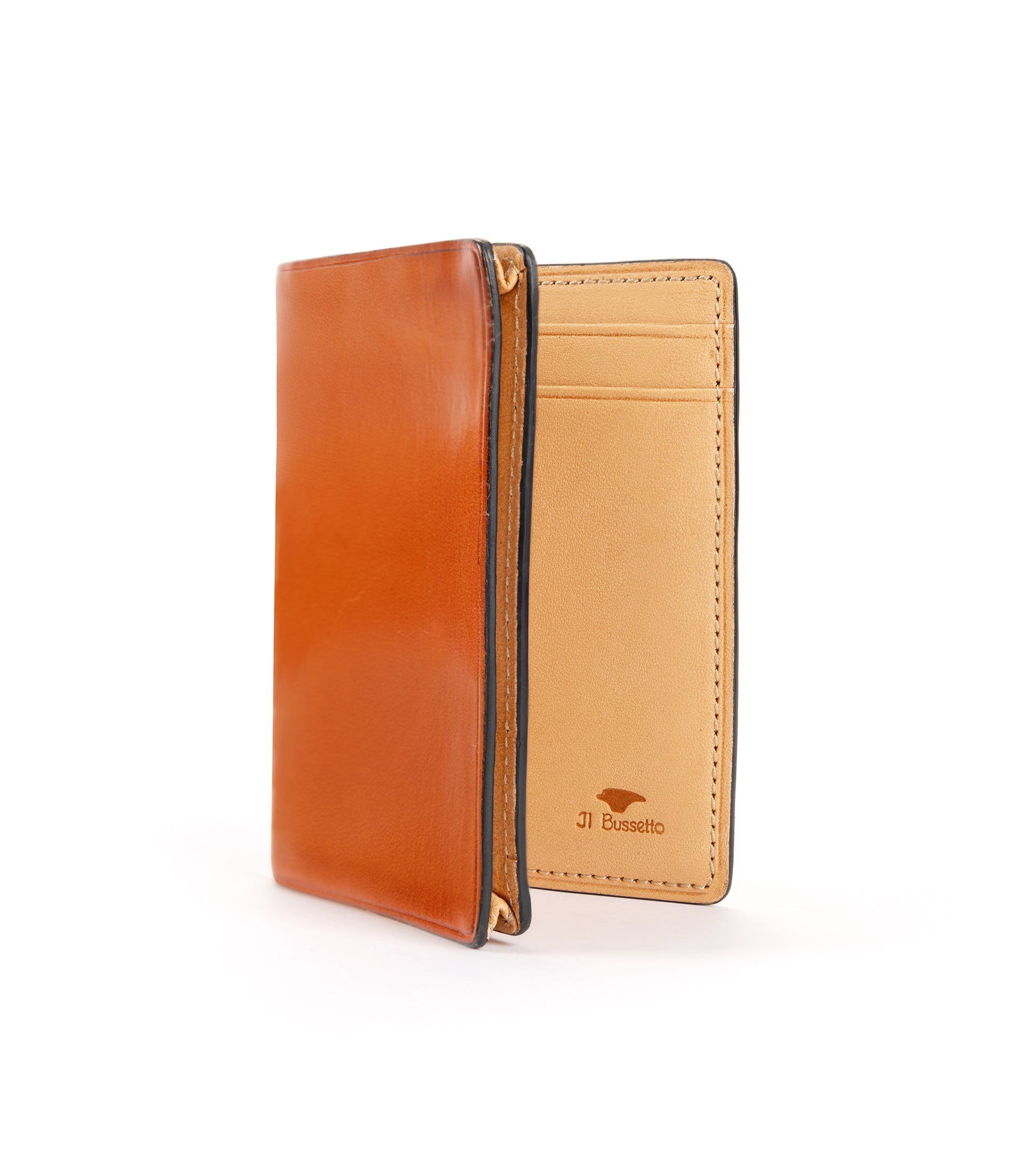 Il Bussetto Leather Business Card Holder: Orange