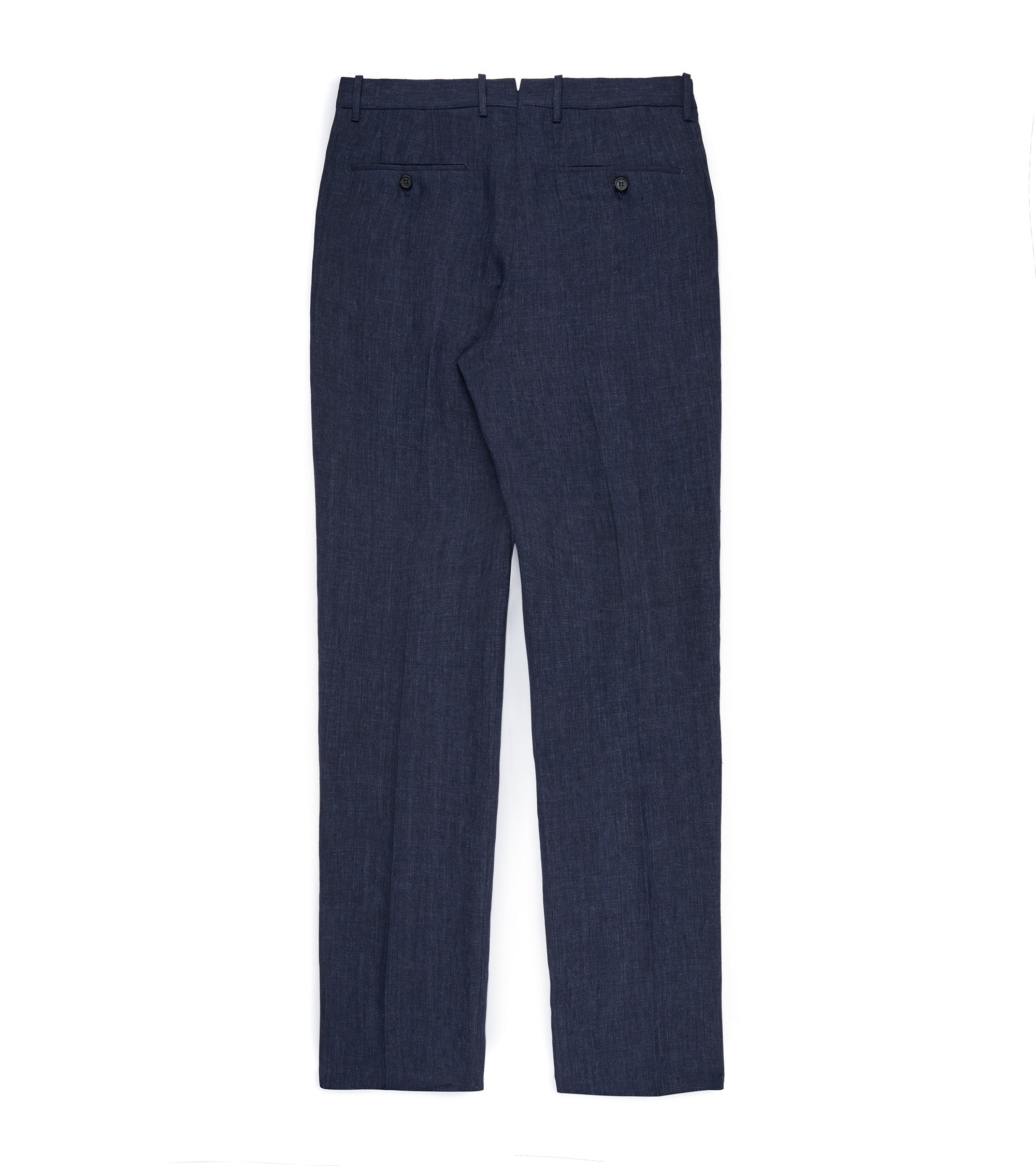 Incotex Pleated Linen Trousers: Navy