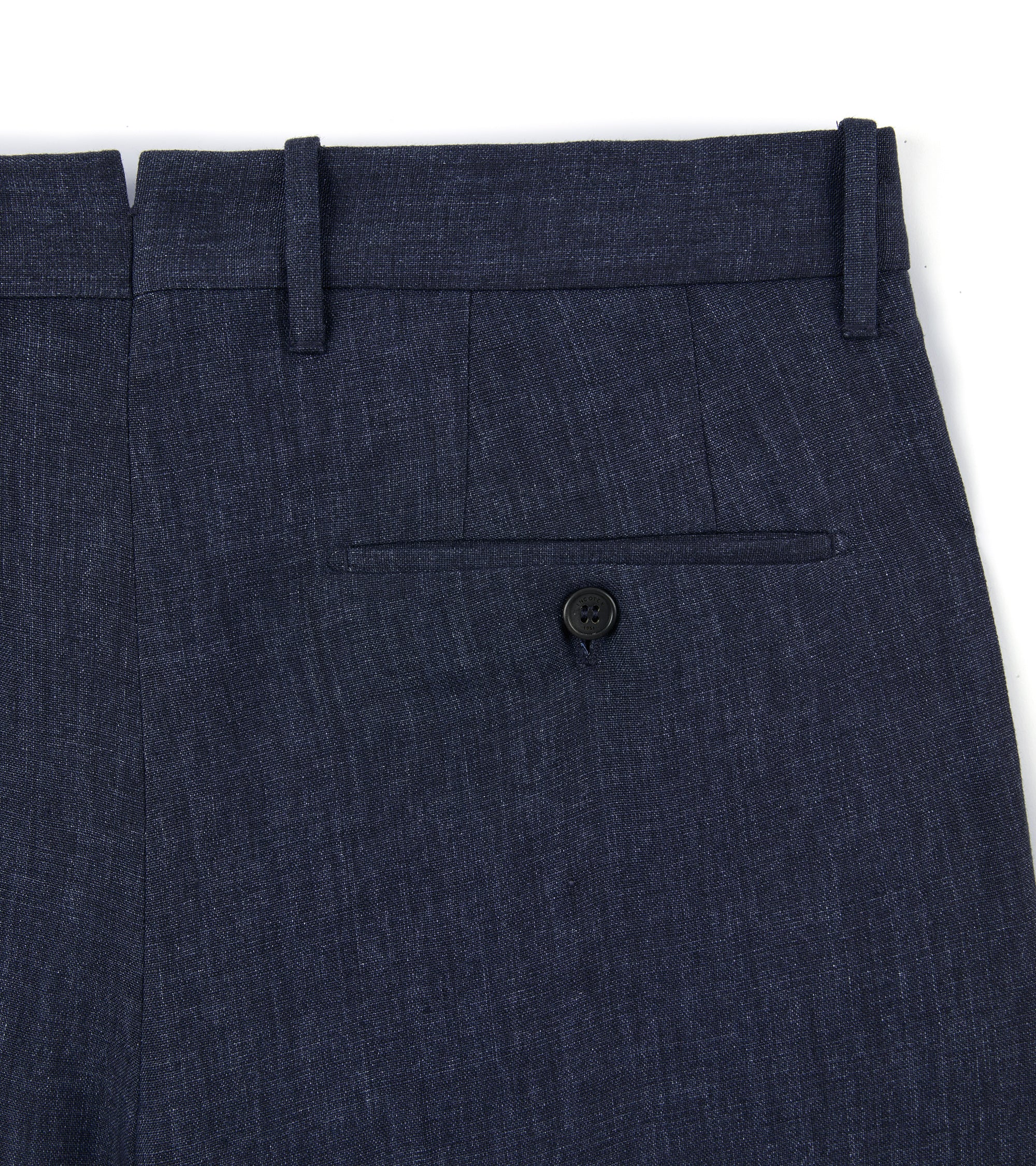 Incotex Pleated Linen Trousers: Navy