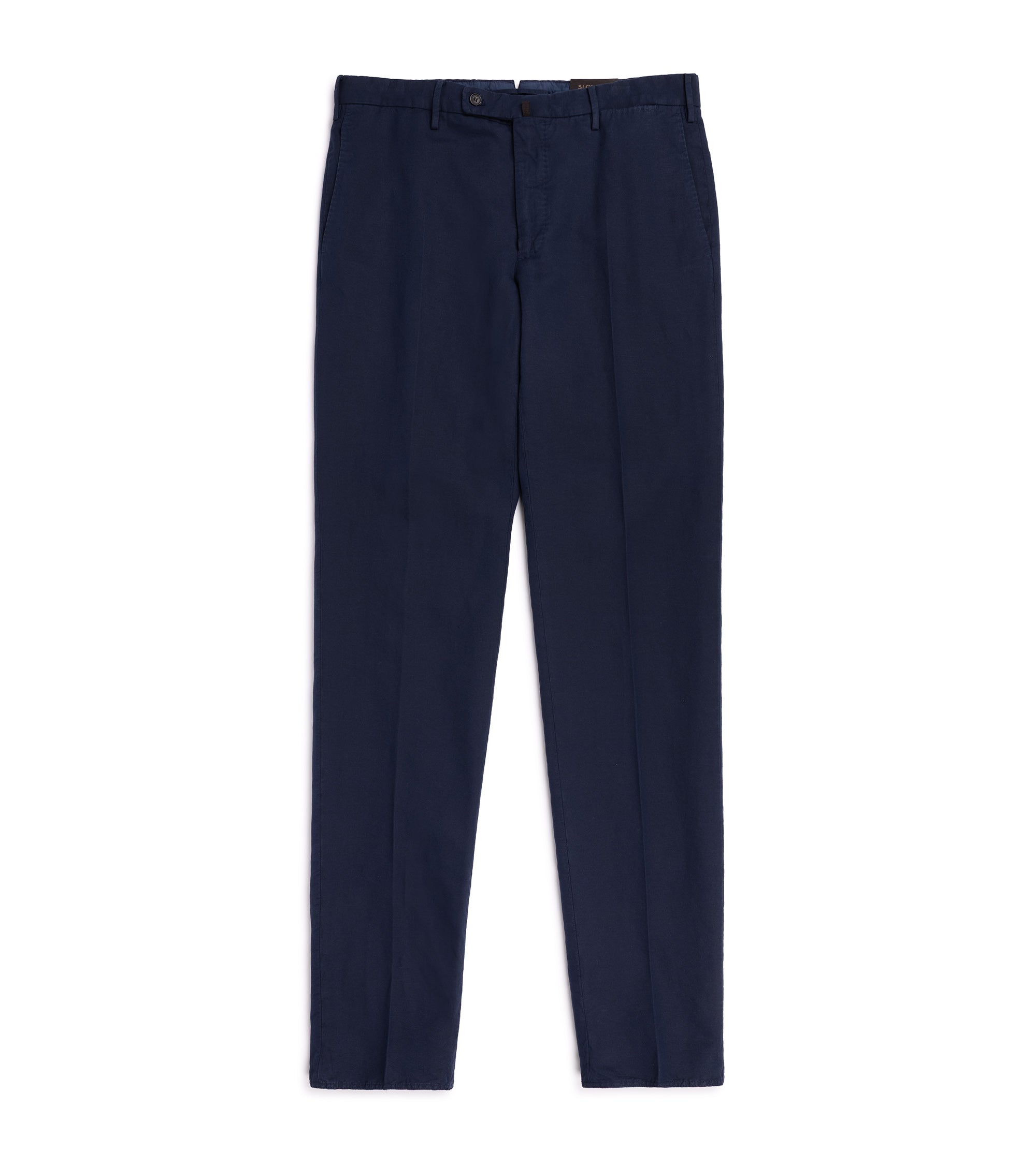 Incotex Regular Fit Chinolino Cotton Linen Trousers: Blue