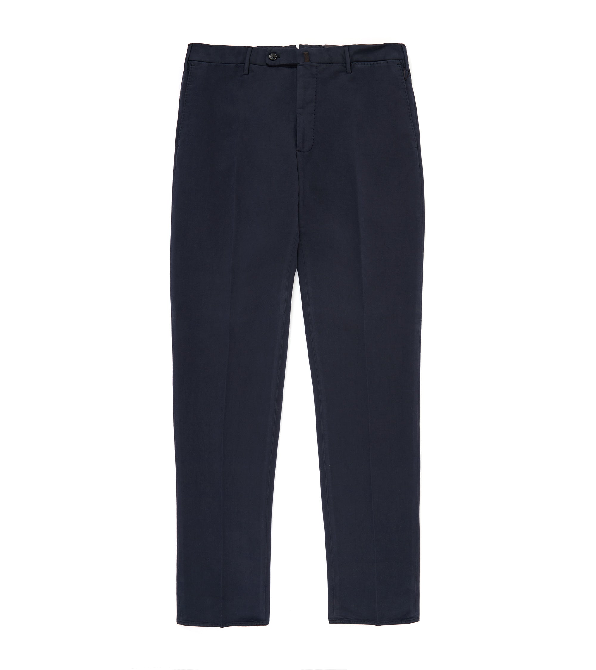 Incotex Regular High Cotton Doeskin Trousers: Navy