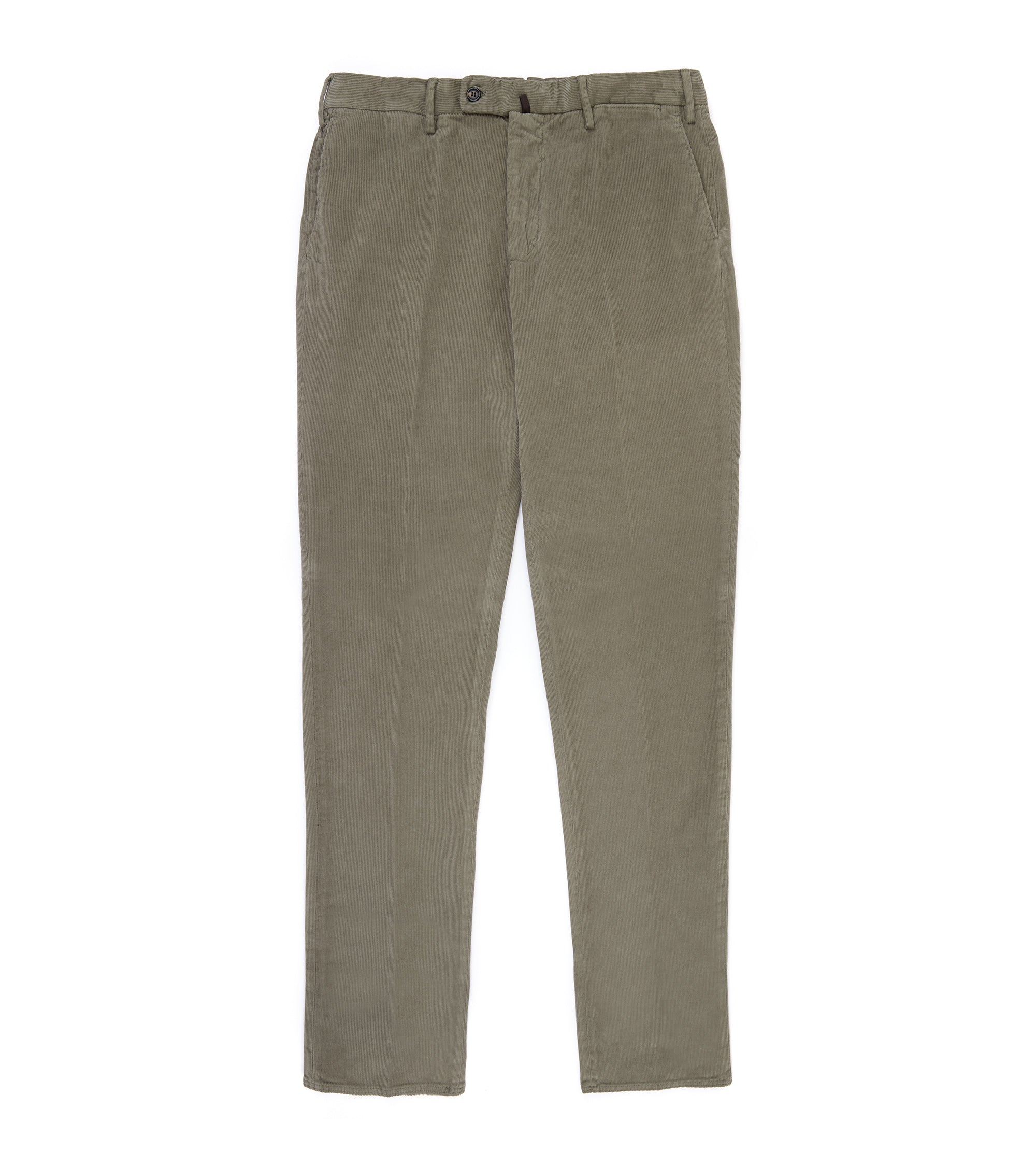 Incotex Regular Overdyed Cotton Corduroy Trousers: Sage