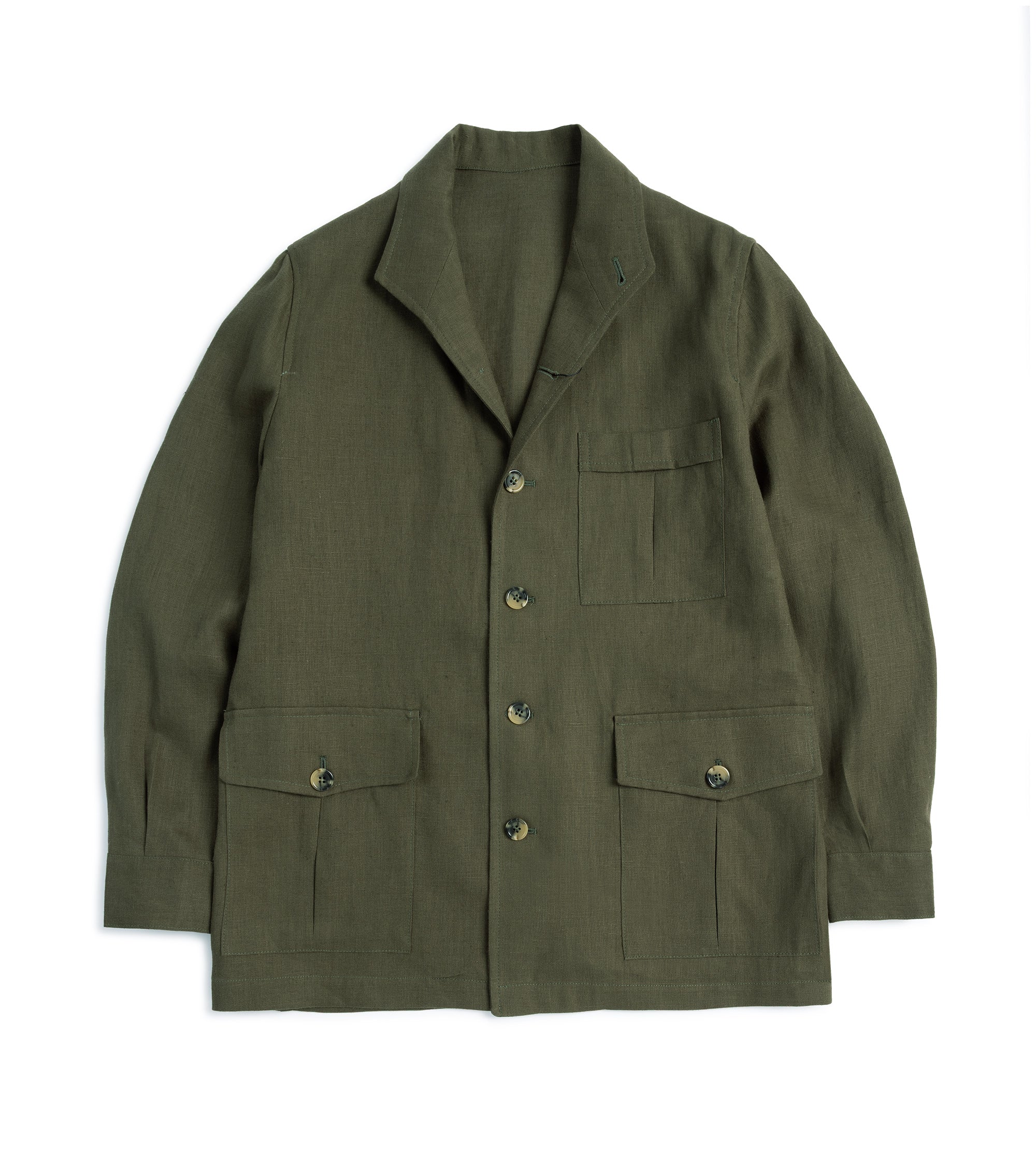 Justo Gimeno Linen Shooting Teba Jacket: Bay Green