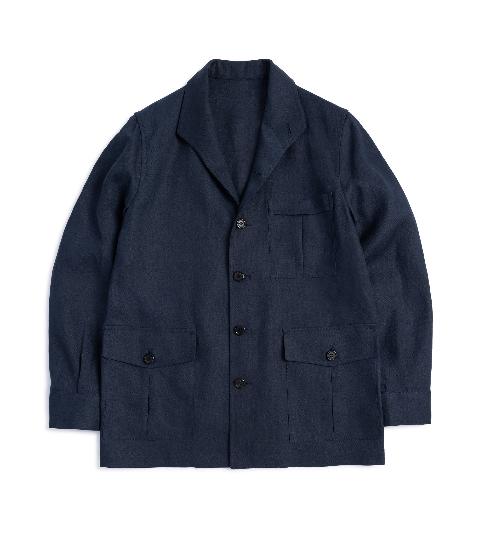 Justo Gimeno Linen Shooting Teba Jacket: Navy