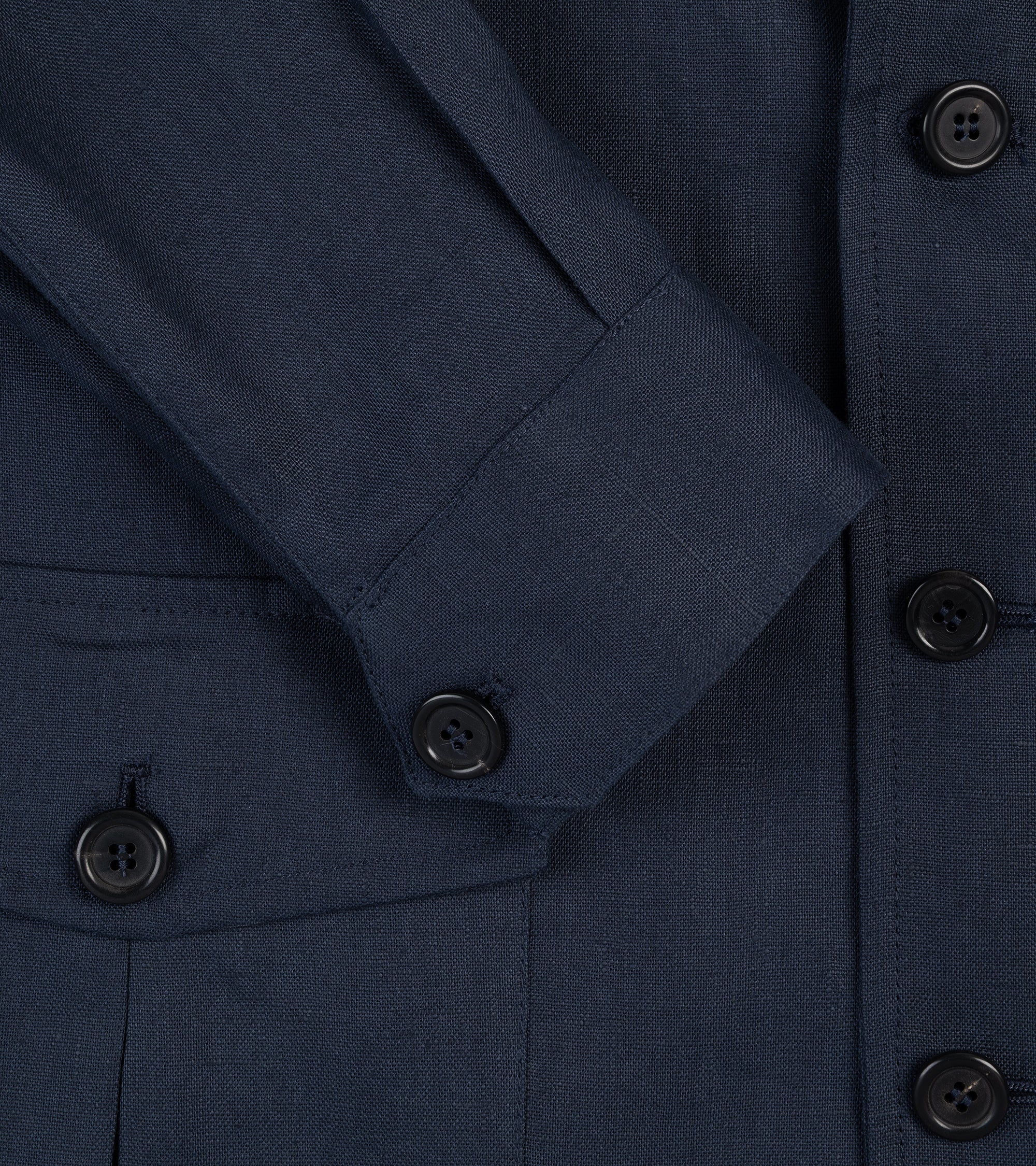 Justo Gimeno Linen Shooting Teba Jacket: Navy