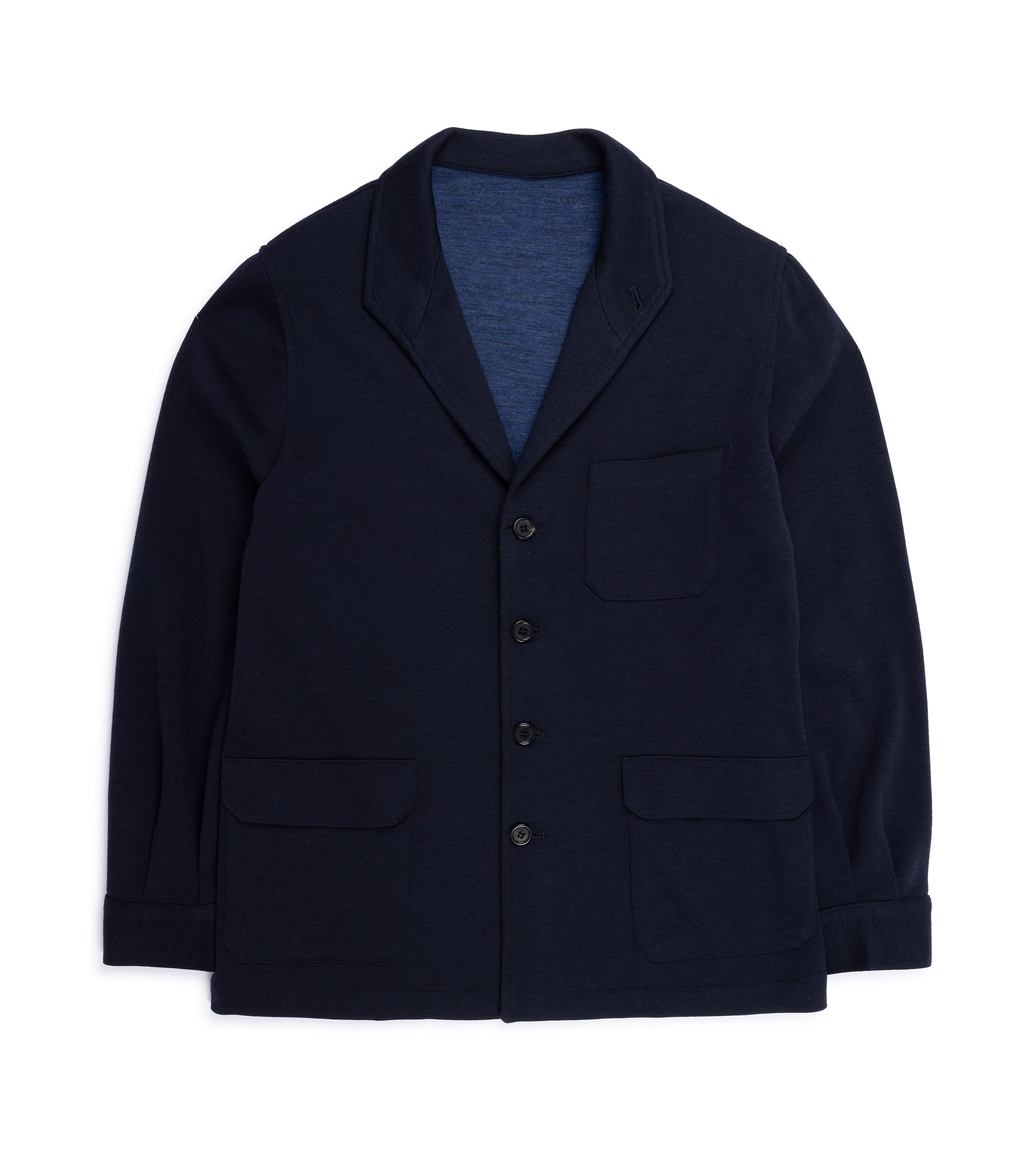 Justo Gimeno Wool Knit Teba Jacket: Navy
