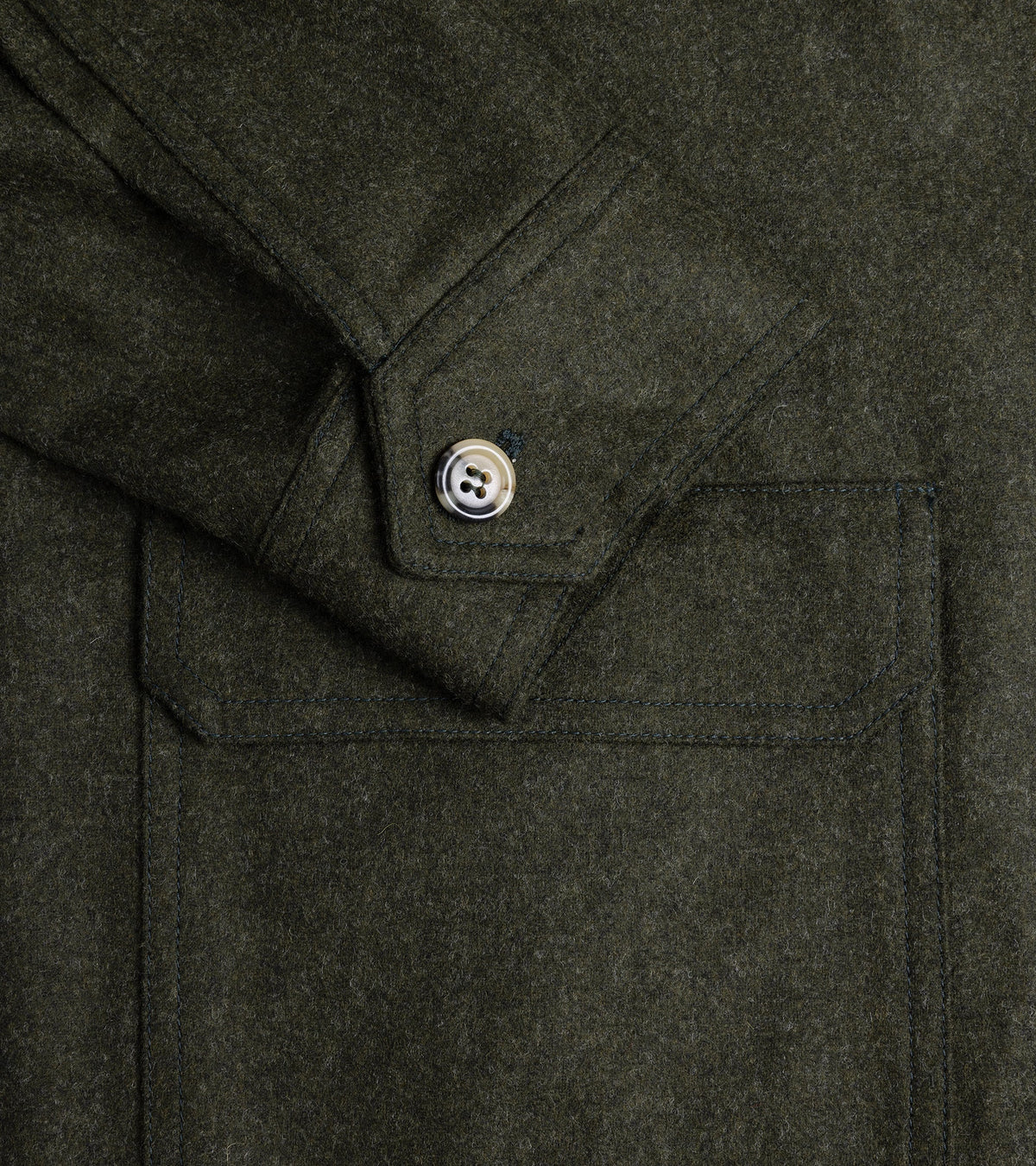 Justo Gimeno Loden Wool Teba Jacket in green, detail view