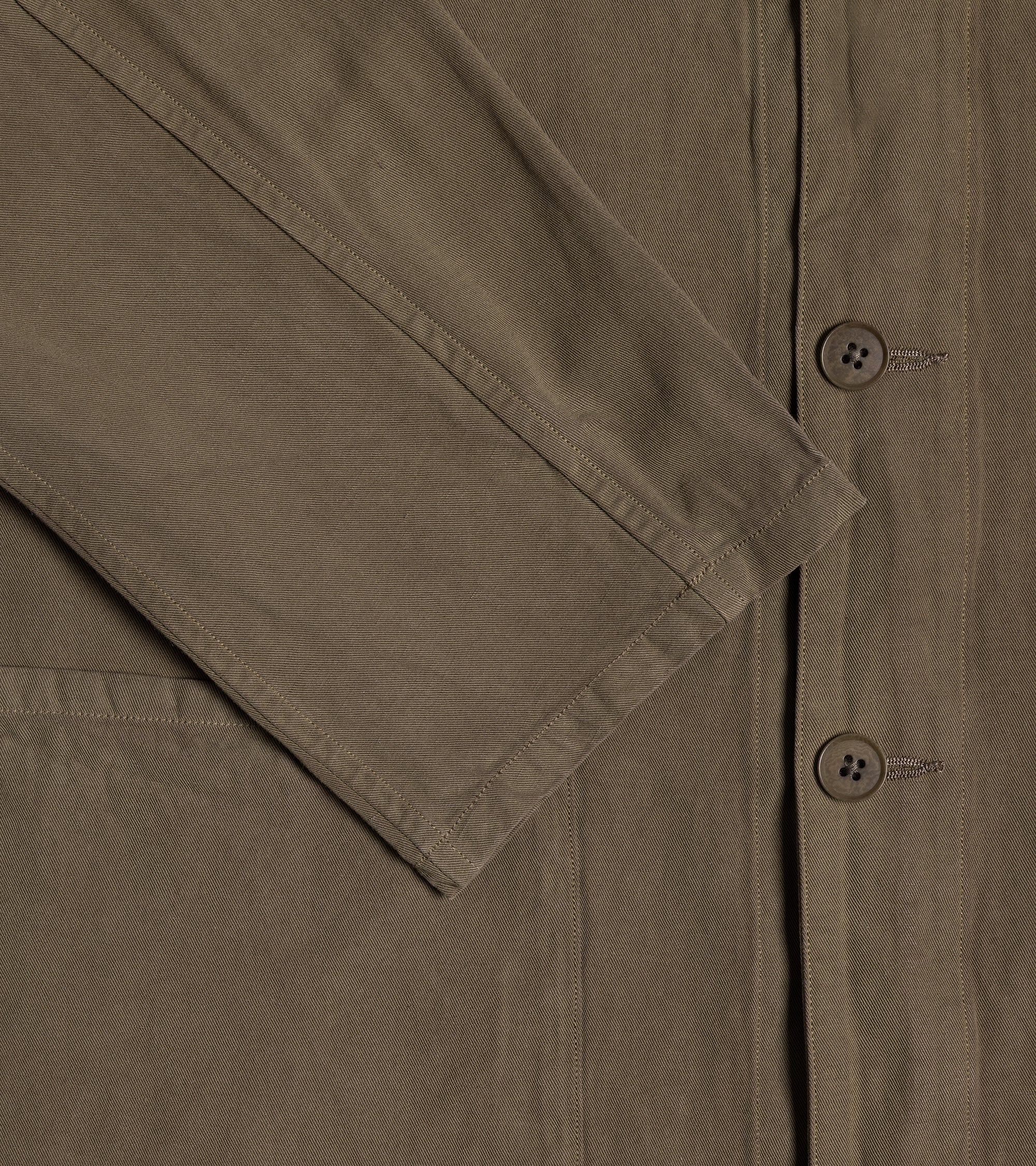 Kaptain Sunshine Cotton Linen Gabardine Work Shirt Jacket: Cub Brown