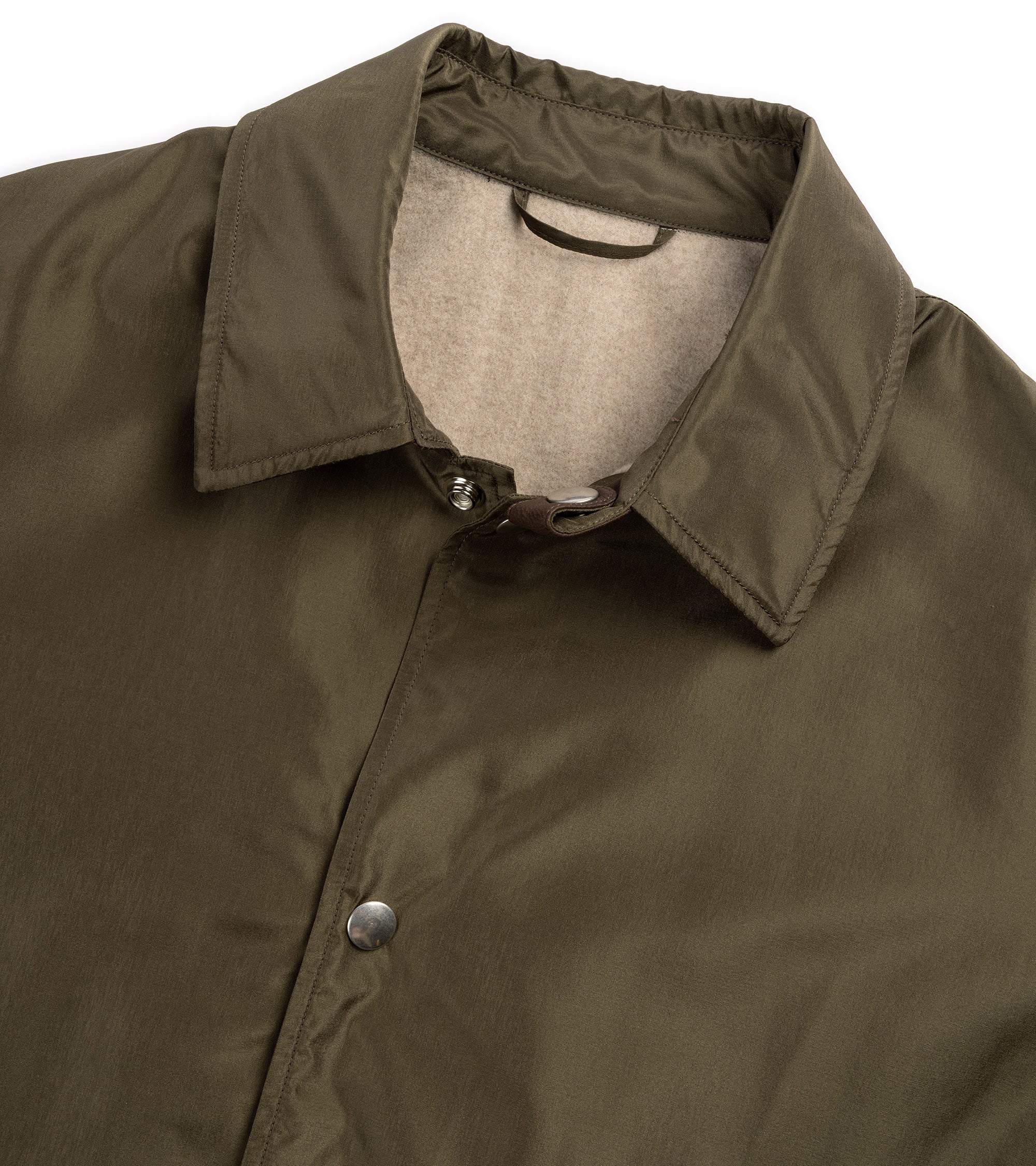 Kaptain Sunshine Silk Poly Coach Jacket: Olive