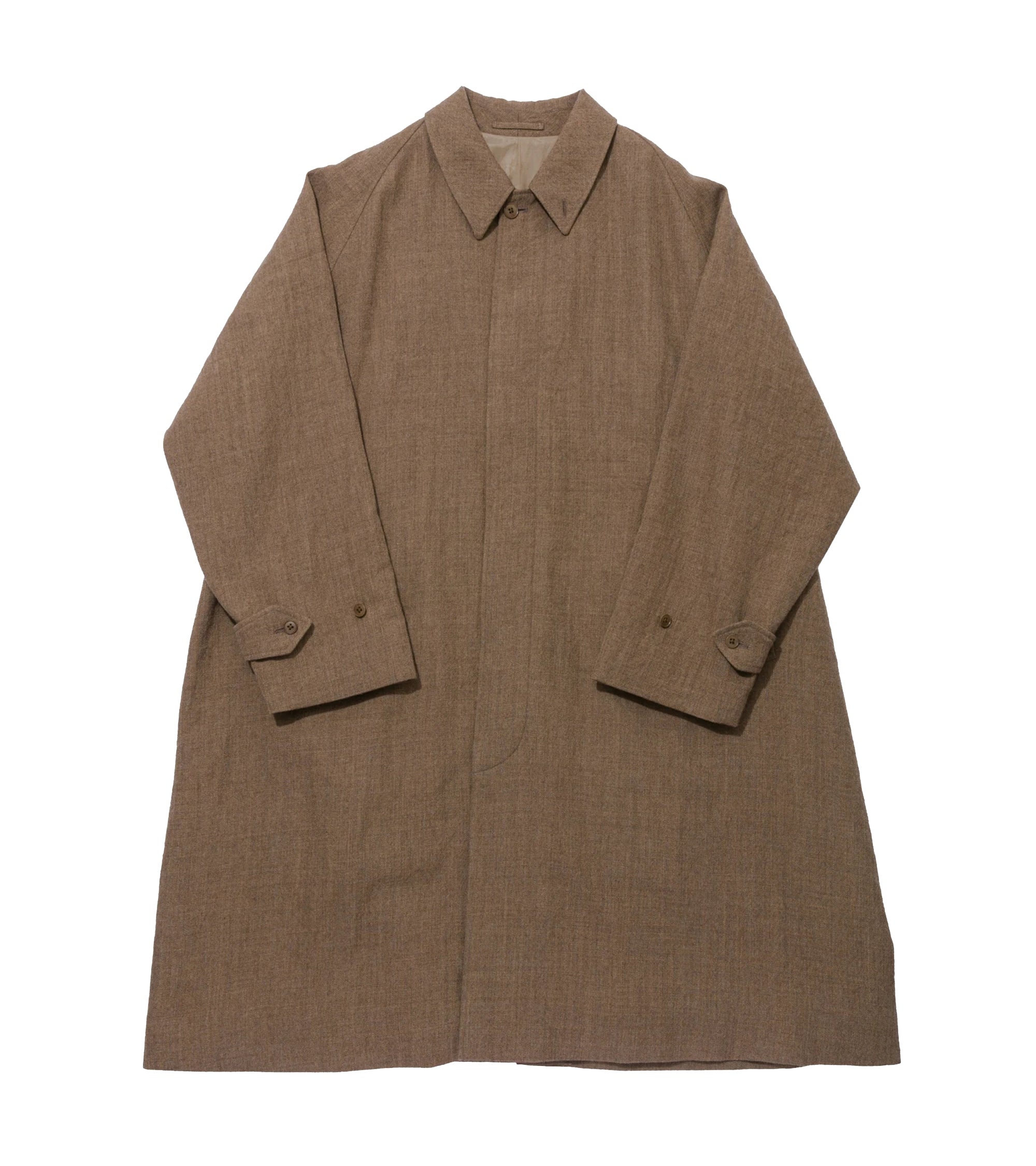 Kaptain Sunshine Washed Wool Serge Walker Coat: Tan