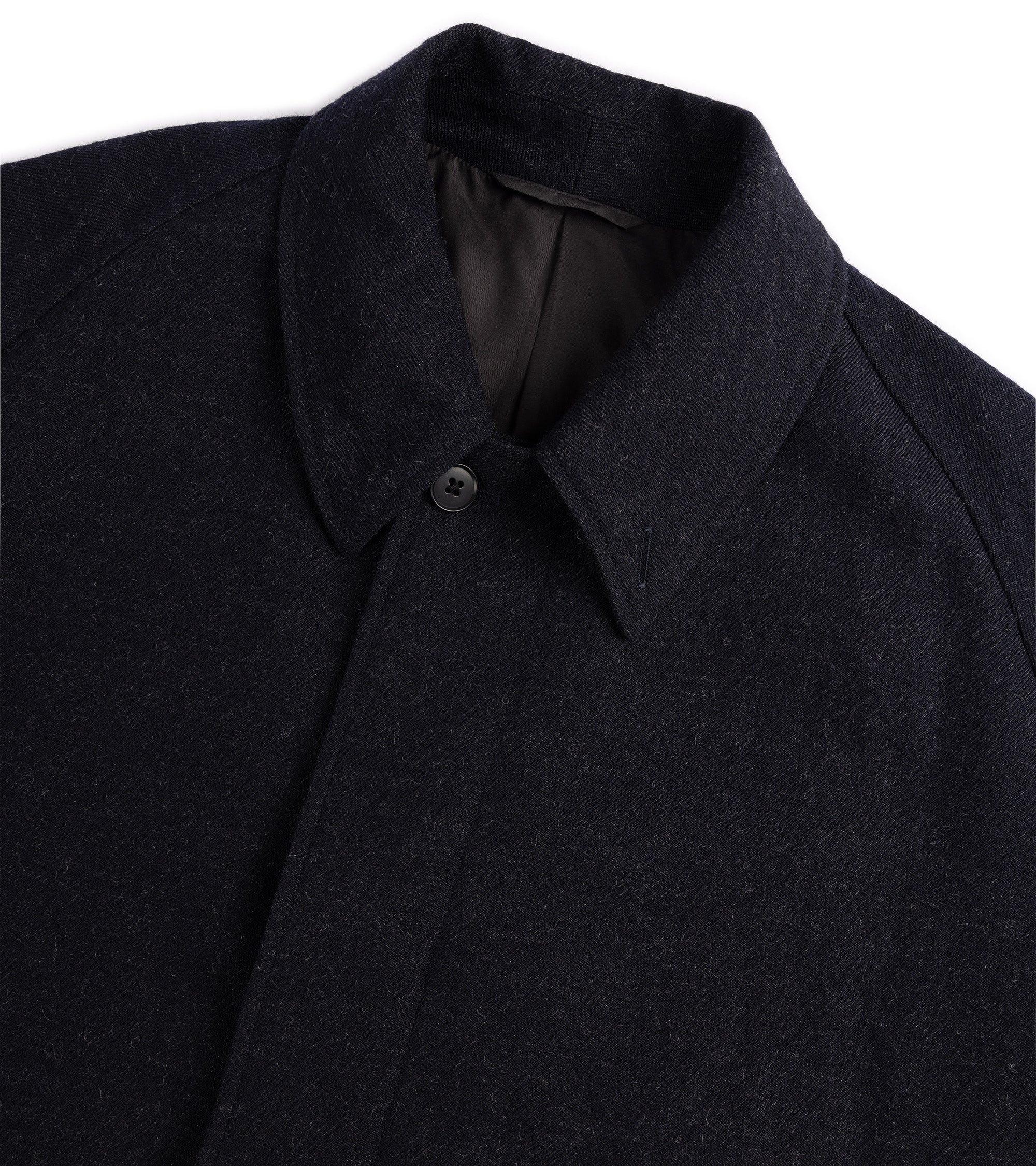 Kaptain Sunshine Washed Wool Serge Walker Coat: Navy