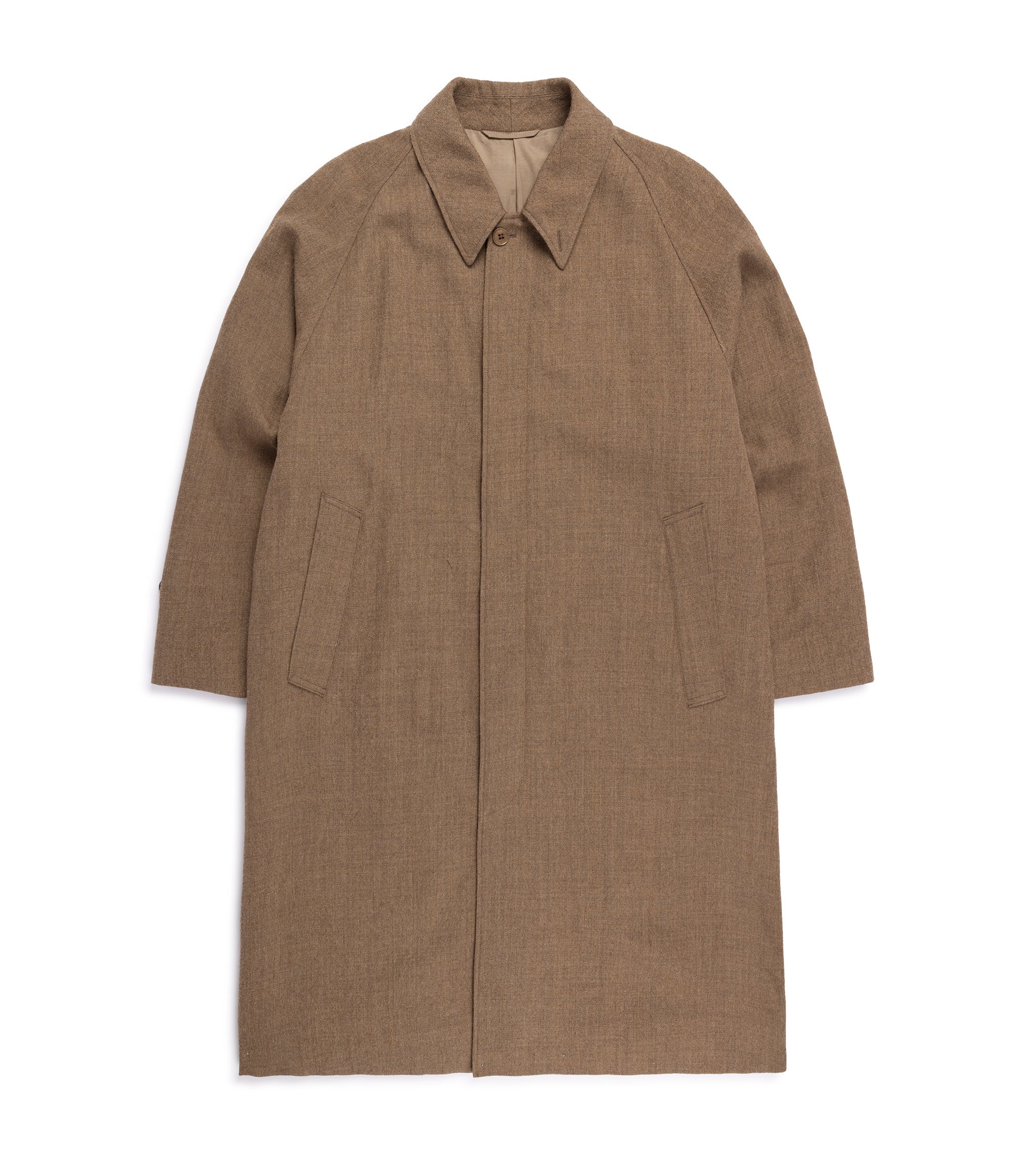 Kaptain Sunshine Washed Wool Serge Walker Coat: Tan