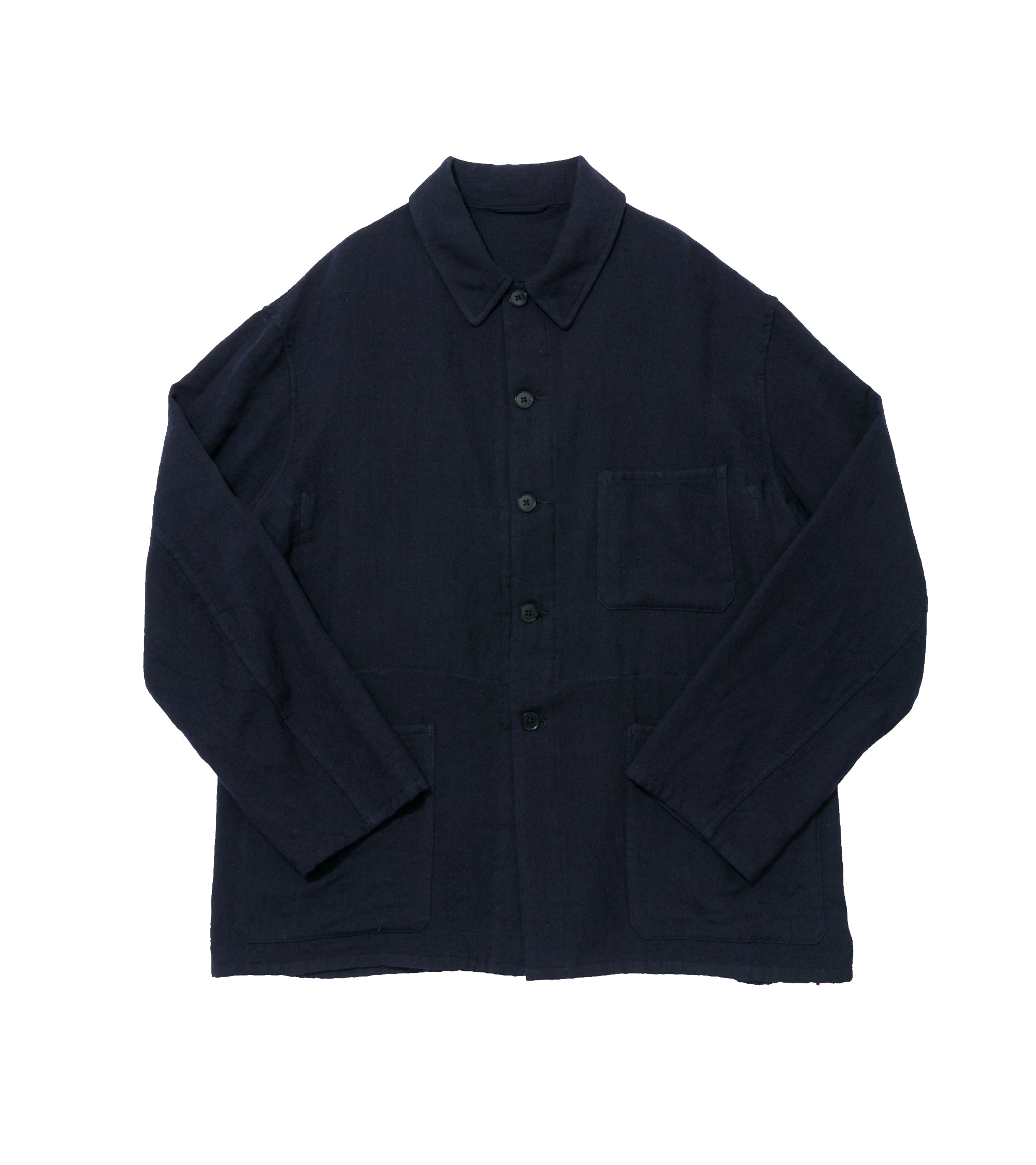 Kaptain Sunshine Wool Gauze Work Shirt Jacket: Navy
