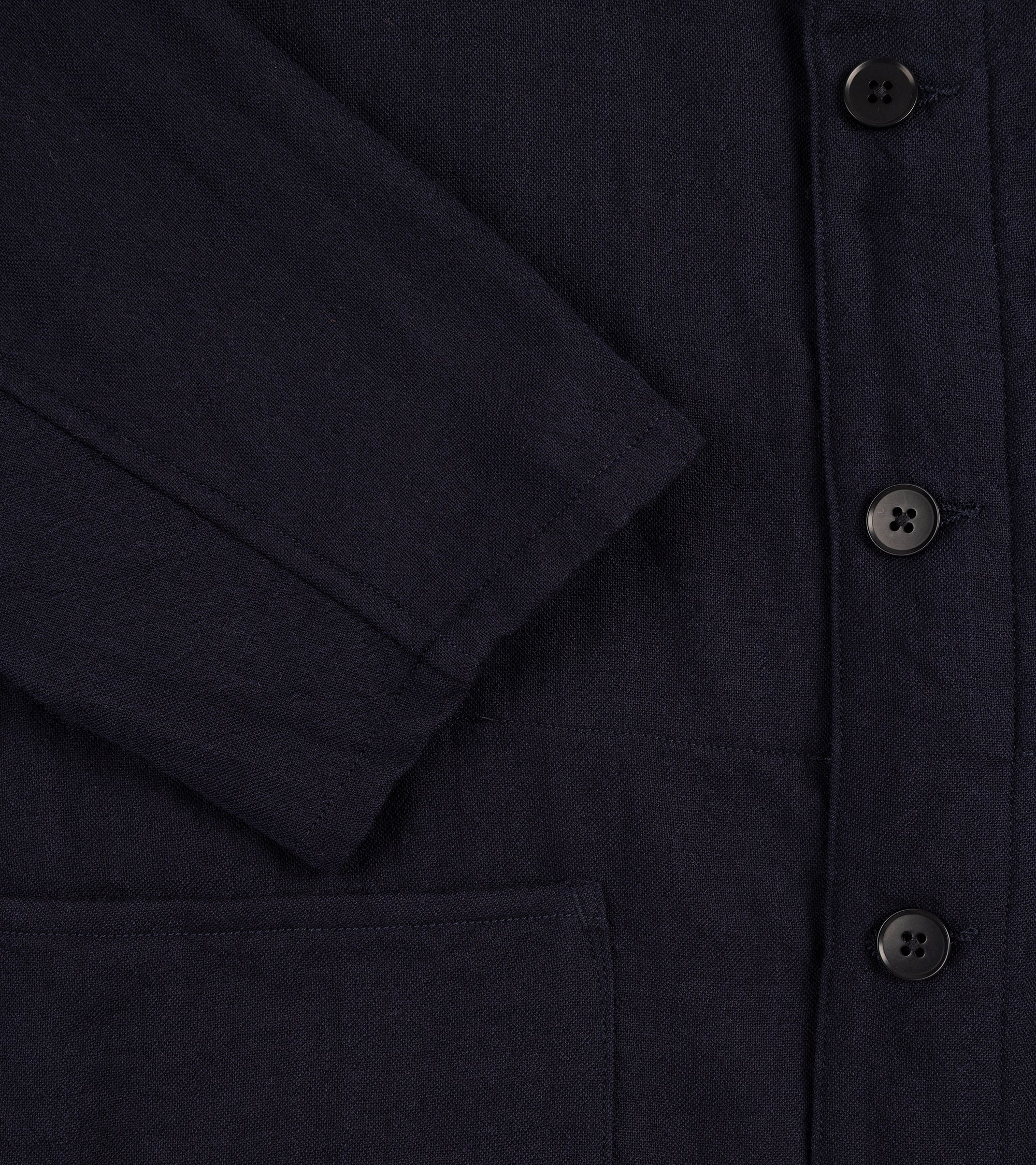 Kaptain Sunshine Wool Gauze Work Shirt Jacket: Navy