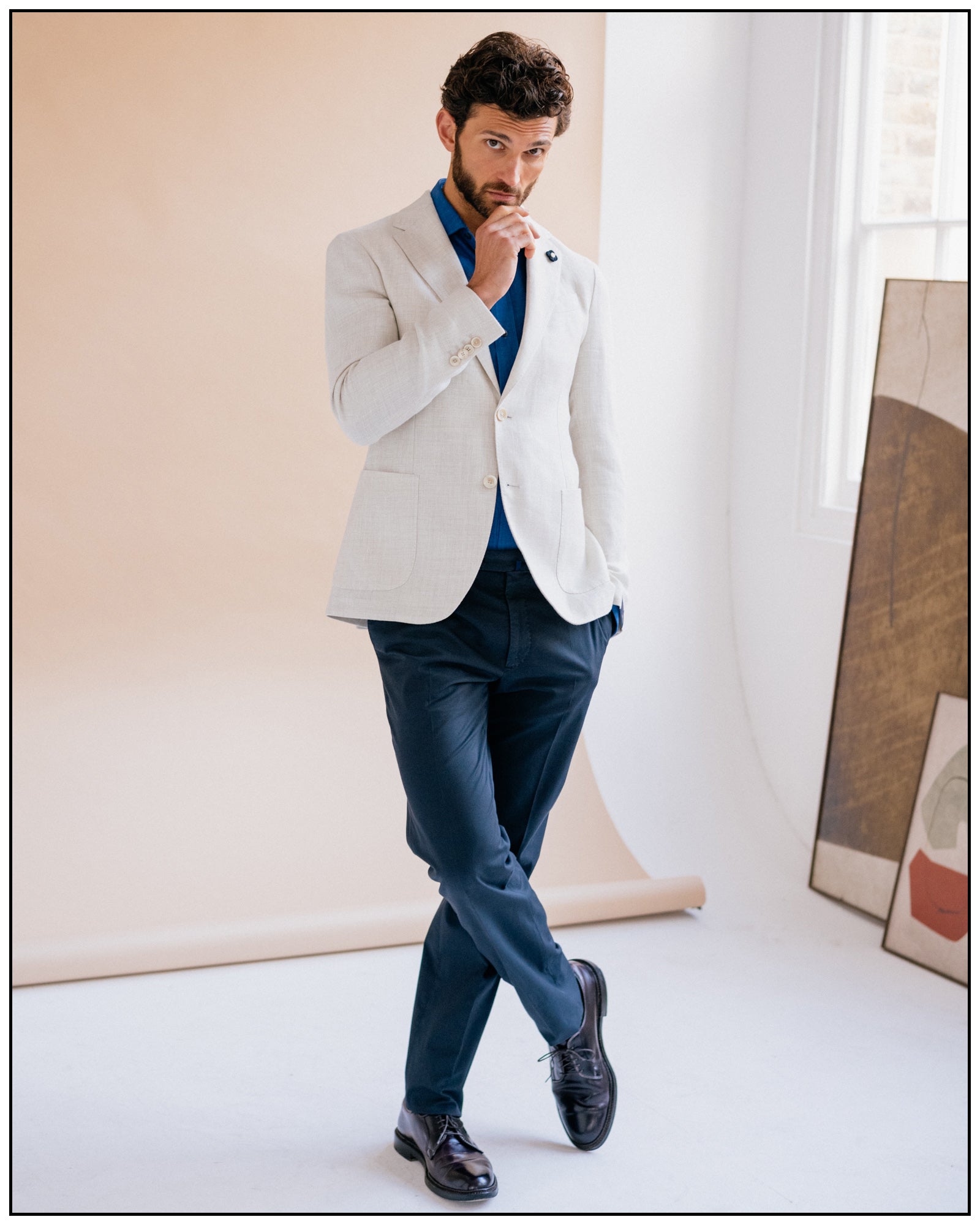 Lardini Wool Linen Hopsack ...