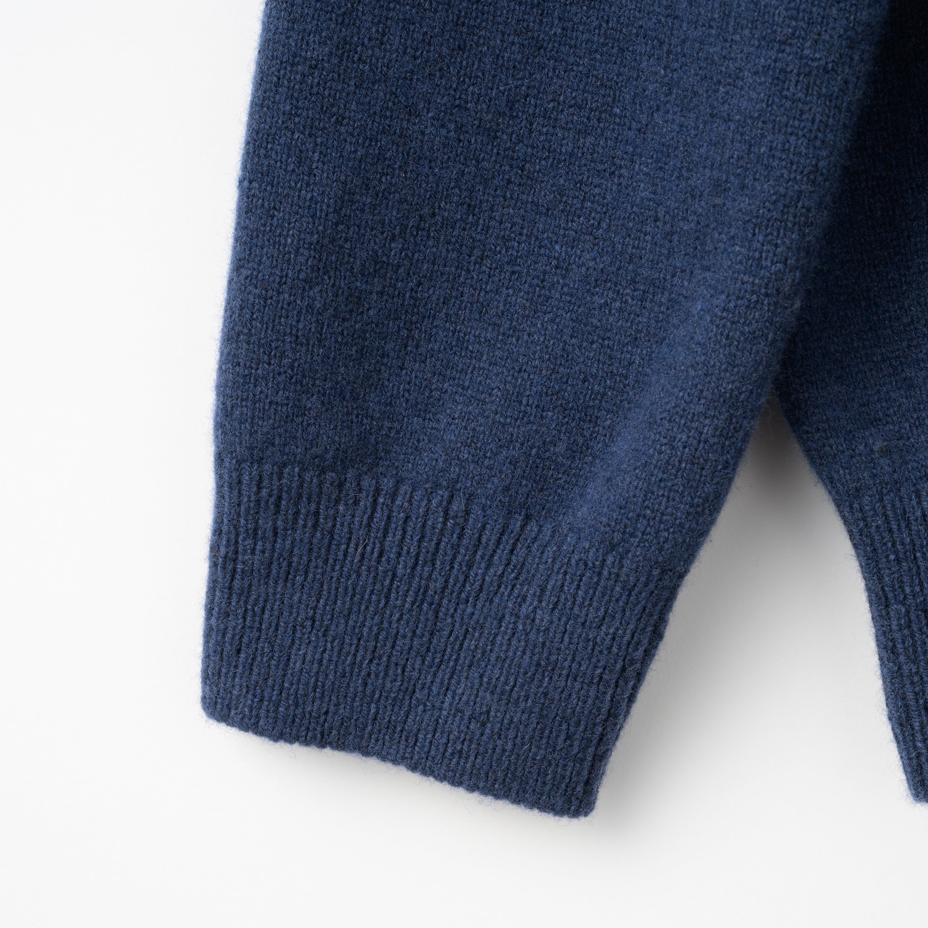 Mooncastle Wool Cashmere Silk Crew Neck Sweater: Navy