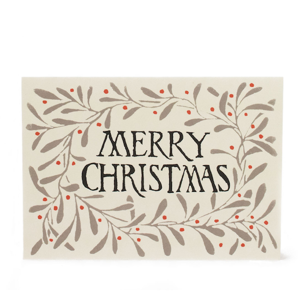 Cambridge Imprint Christmas Card: Wreath Grey