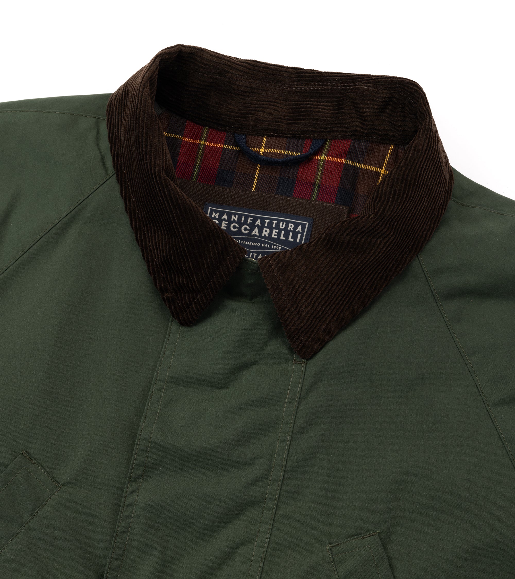 Manifattura Ceccarelli Rain Caban Dry Waxed Cotton Jacket: Dark Green