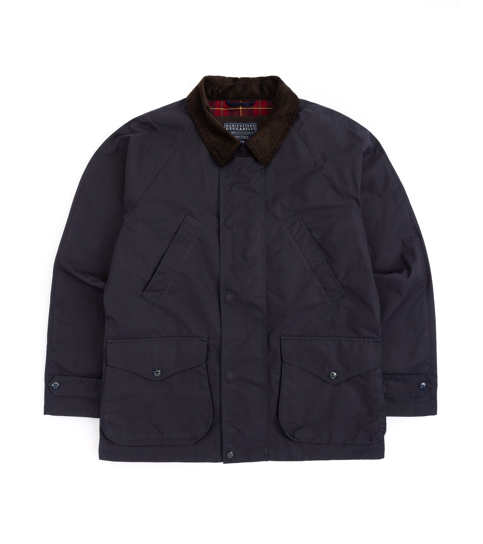 Manifattura Ceccarelli Rain Caban Dry Waxed Cotton Jacket: Navy
