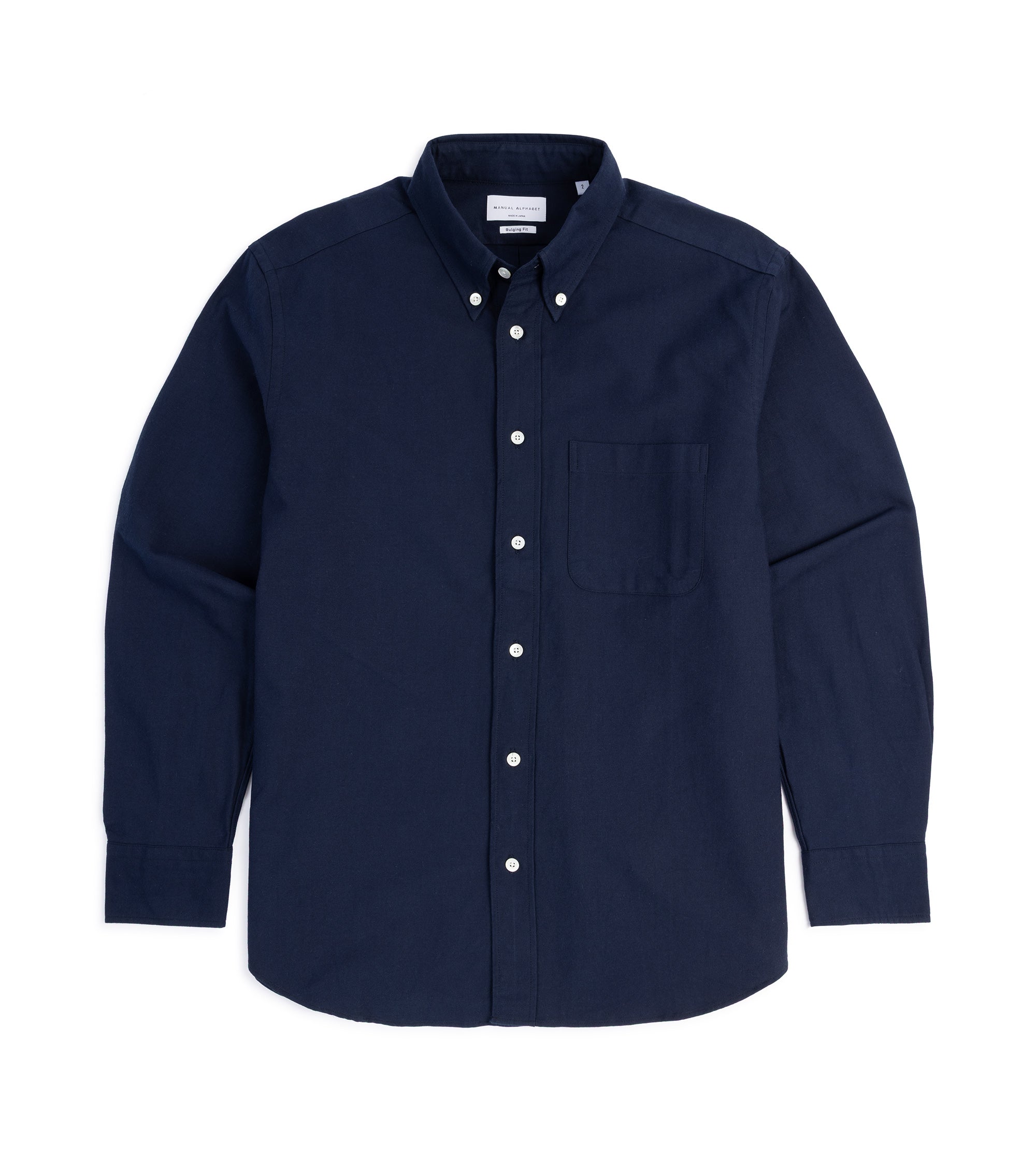 Manual Alphabet Supima Cotton Oxford Button Down Shirt: Dark Navy