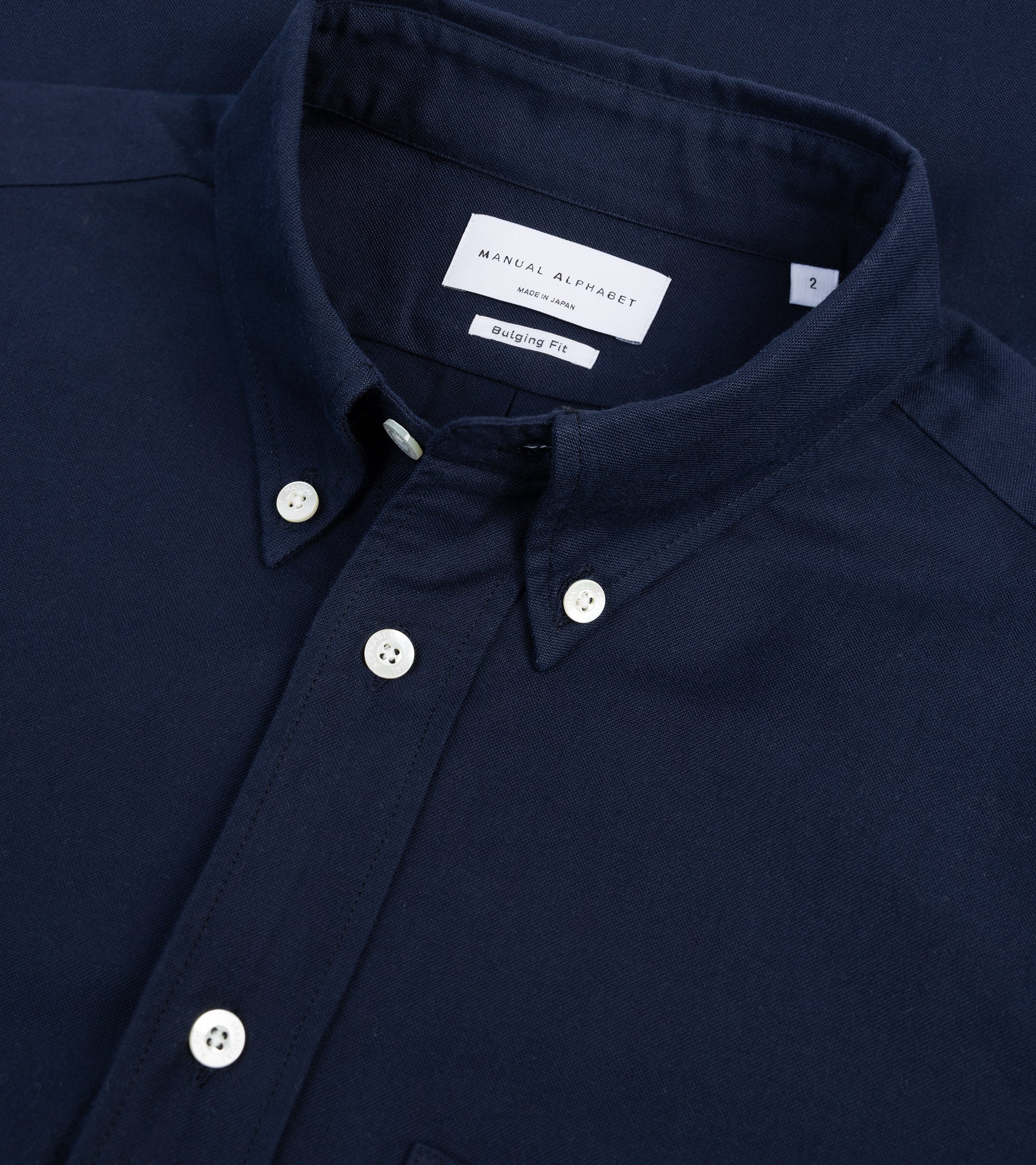 Manual Alphabet Supima Cotton Oxford Button Down Shirt: Dark Navy