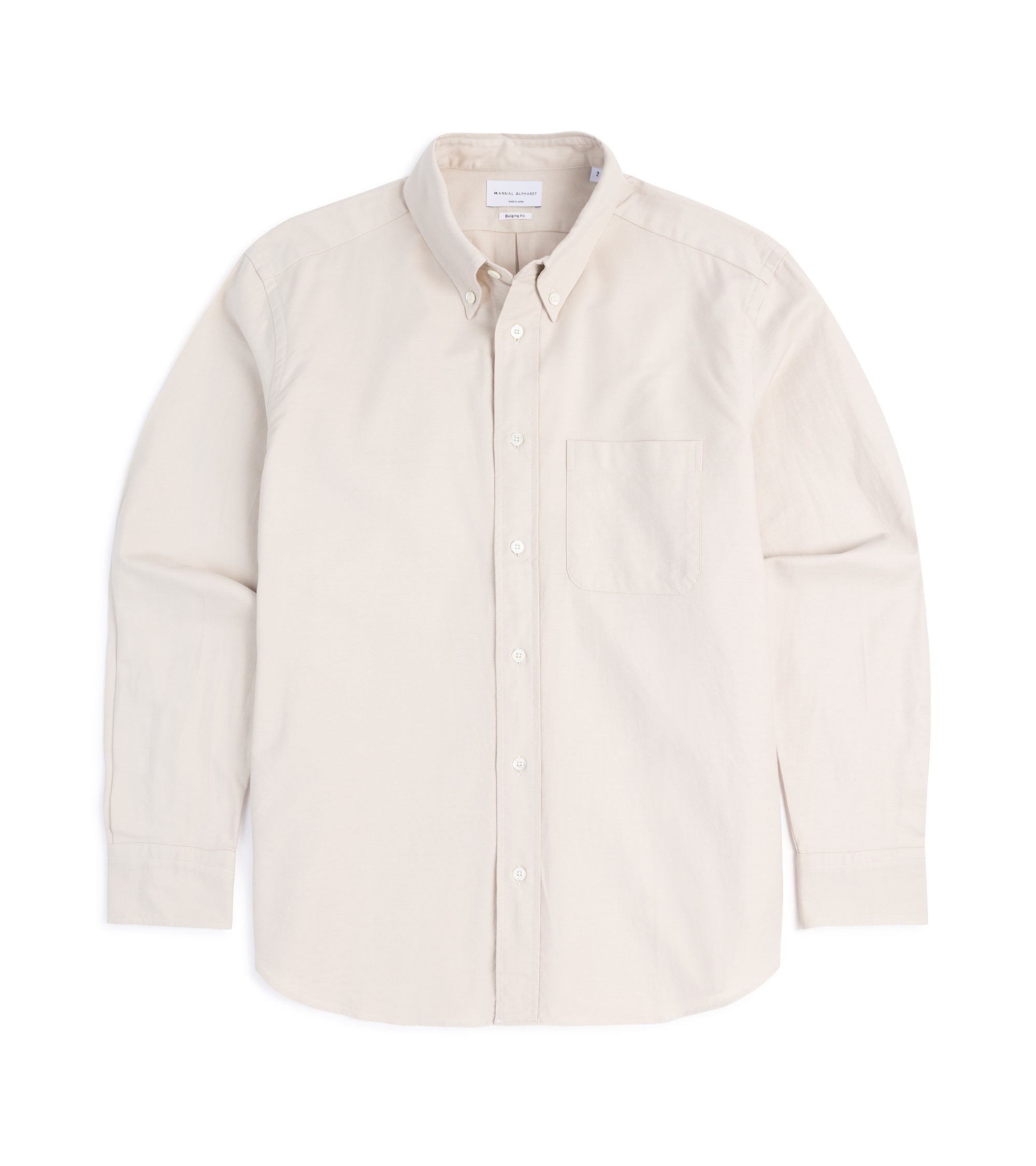 Manual Alphabet Supima Cotton Oxford Button Down Shirt: Ivory